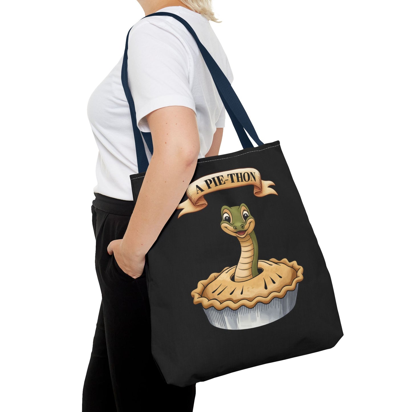 Funny Tote Bag with Snake Joke - Pie-Thon