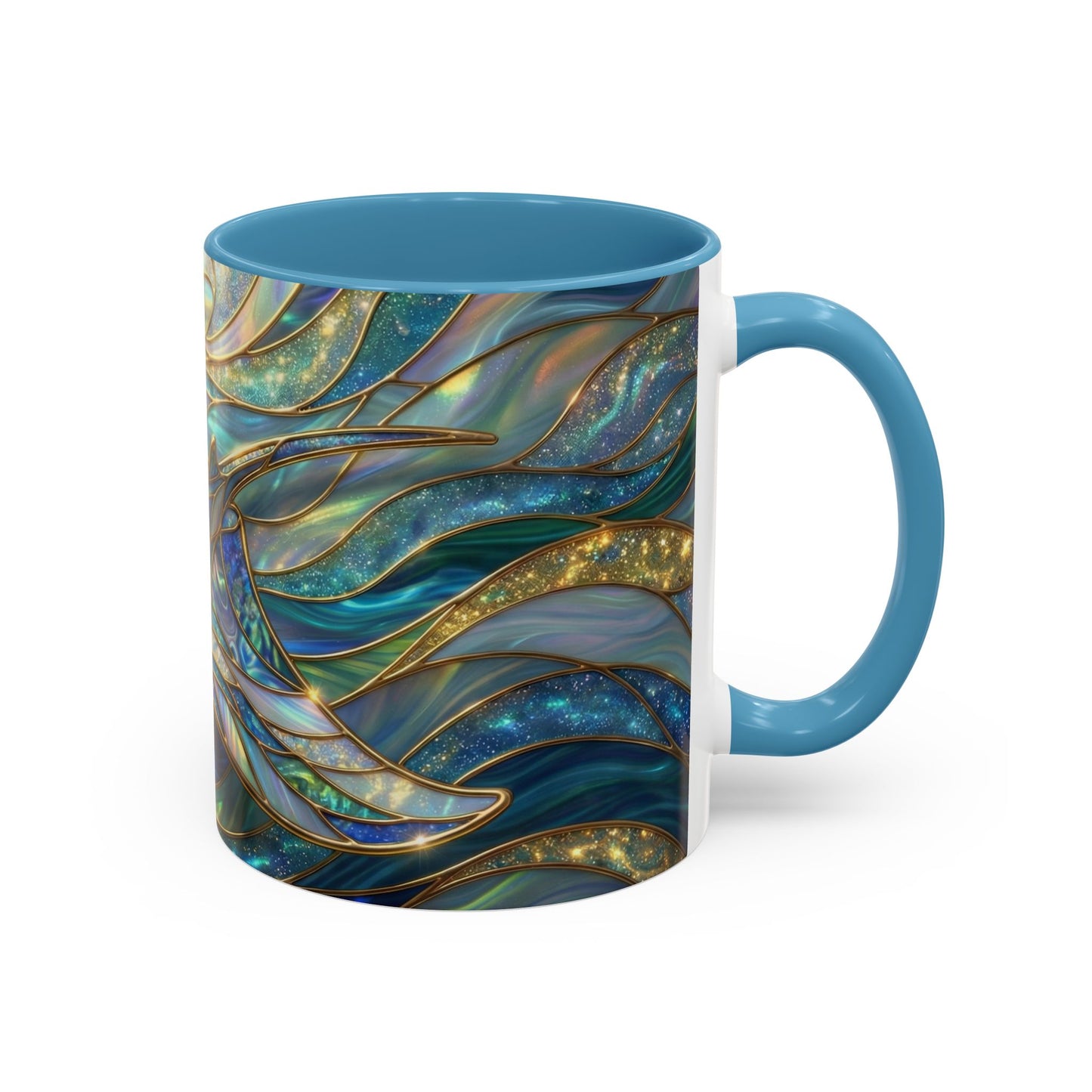 Stained Glass Manta Ray Mug, Ocean Coffee Cup, Manta Ray Art Mug, Nautical Gift, Coastal Decor Mug, Marine Life Coffee Cup