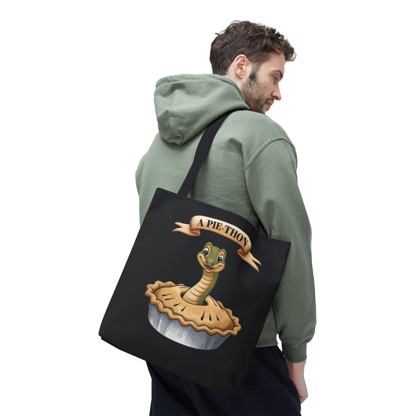 Funny Tote Bag with Snake Joke - Pie-Thon