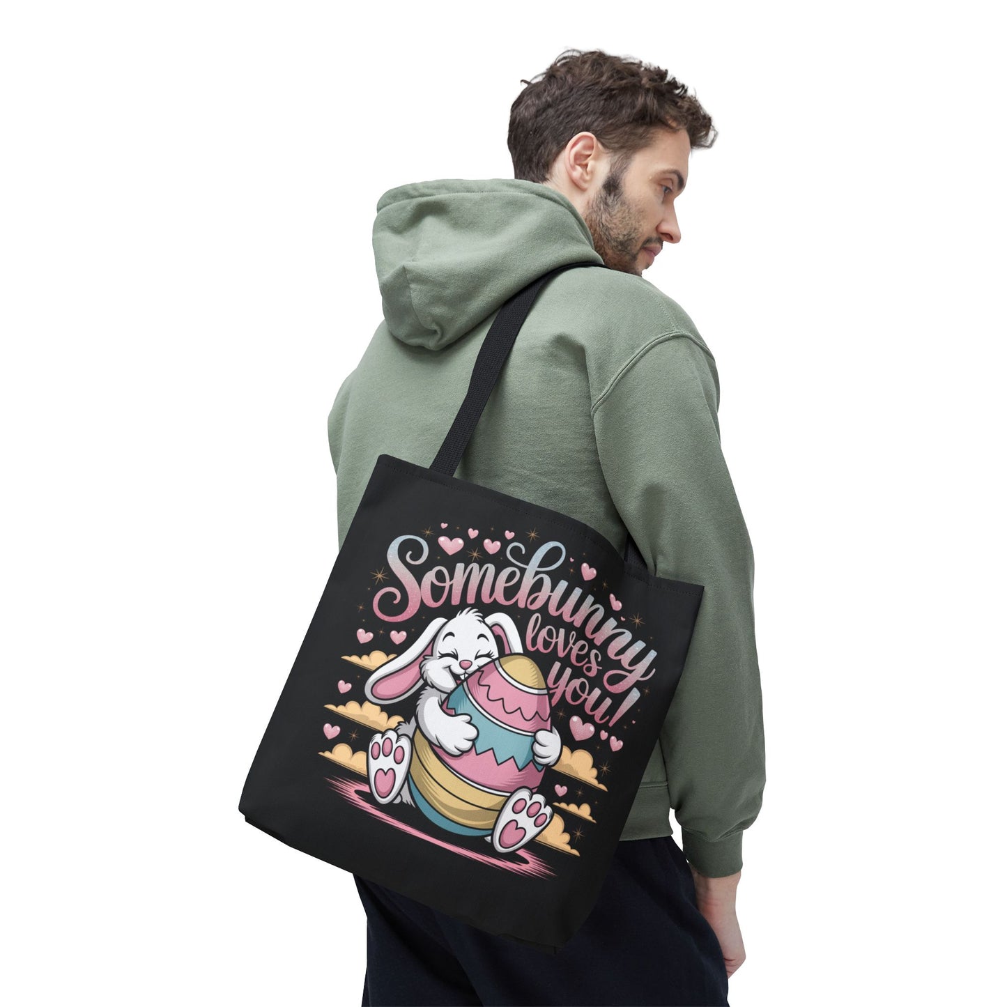 Easter Bunny Tote Bag Somebunny Loves You Easter Bag Bunny
