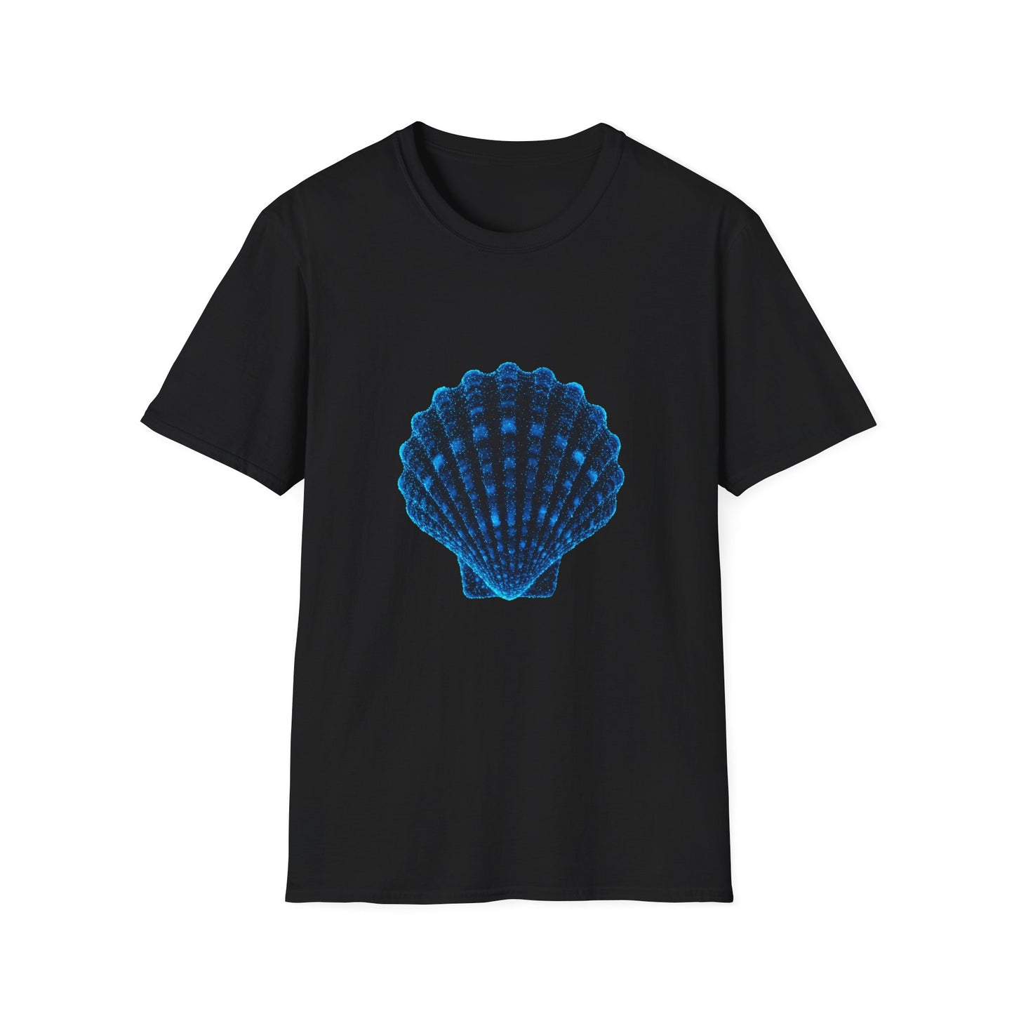 Geometric Digital Shell T‑Shirt • Nature Inspired Graphic Tee • Cottagecore, Y2K Nostalgia, Bold Minimalist Women & Men Gift