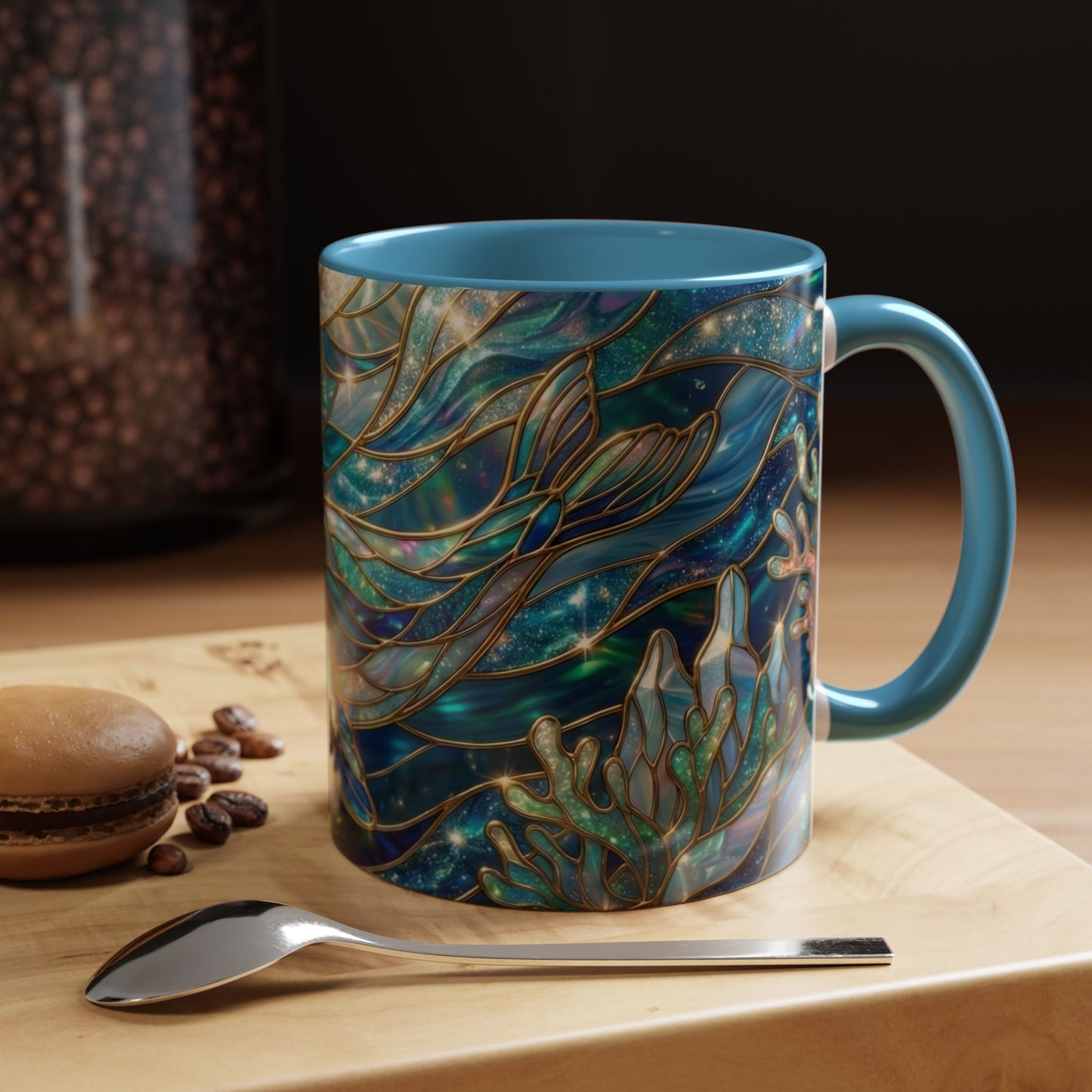 Seal Coffee Mug, Stained Glass Seal Mug, Cute Ocean Animal Art Mug, Marine Life Gift, Unique Ceramic Coffee Cup, 11oz 15oz Wildlife Mug