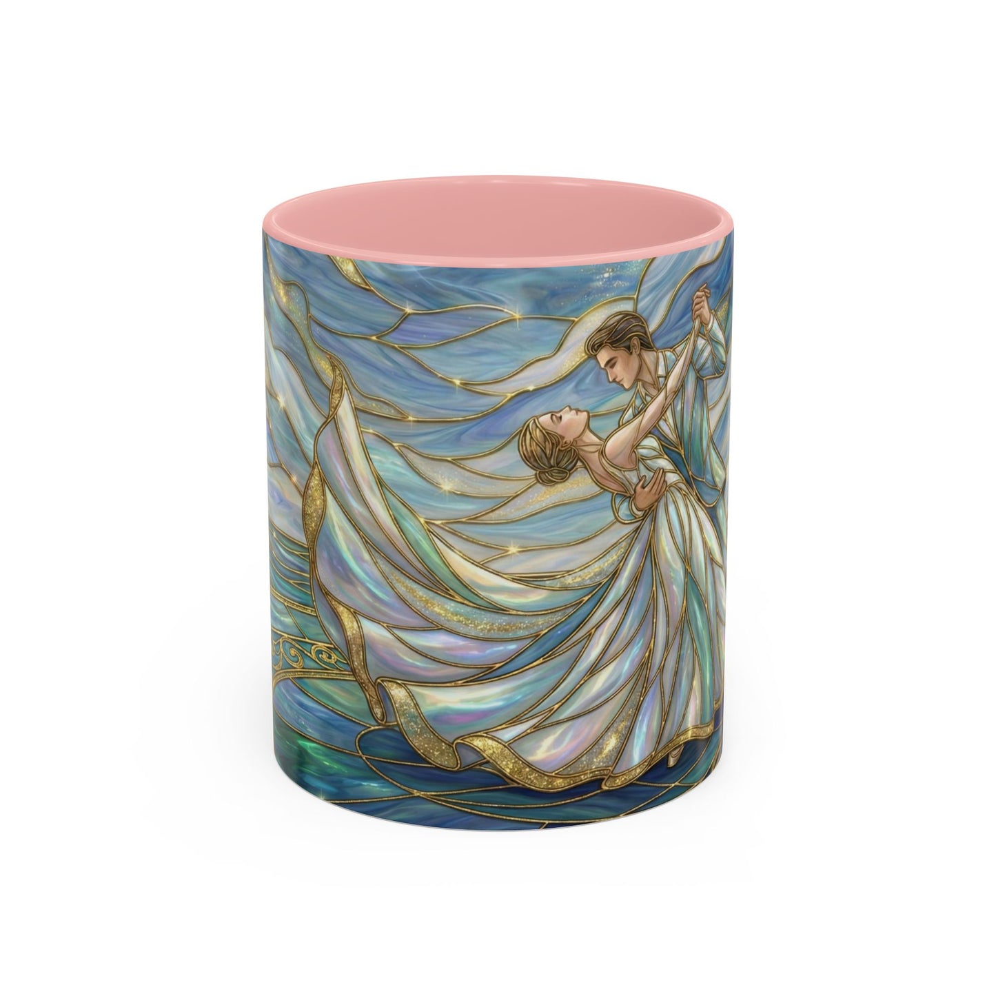 Stained Glass Mug, Dancing Couple Coffee Cup, Romantic Anniversary Gift, Ballroom Dancer Tea Cup, Wedding Present For Couple, Art Mug