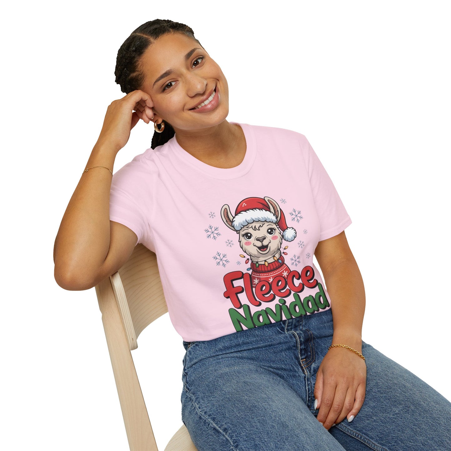 Fleece Navidad Llama Christmas Shirt, Funny Llama Xmas Tee, Cute Holiday Pun Shirt, Fuzzy Llama Santa Sweater Shirt, Christmas Gift Tee
