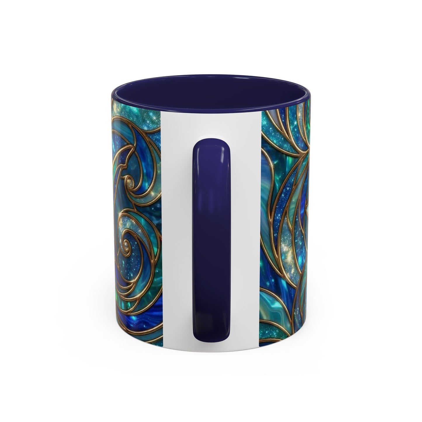Stained Glass Shark Mug, Ocean Art Coffee Cup, Blue Shark Gift, Sea Life Ceramic Mug, Artistic Shark Design, Marine Lover Gift, Unique Ocean Mug