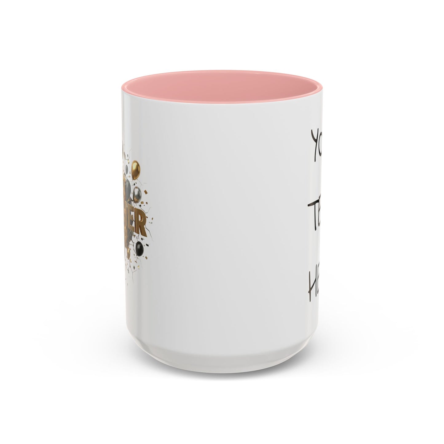 Personalized Teacher Mug, Best Teacher Ever Gift, Custom Educator Coffee Cup, 3D Gold Balloon Design, Teacher Appreciation Present