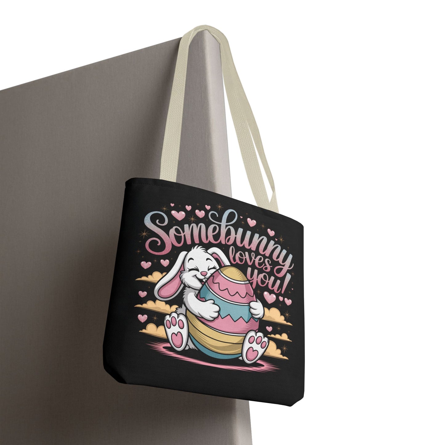 Easter Bunny Tote Bag Somebunny Loves You Easter Bag Bunny