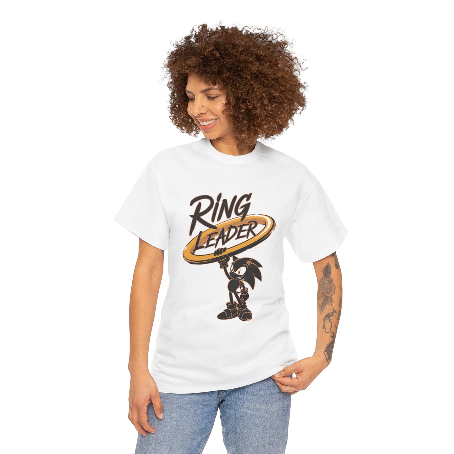 Ring Leader Video Game Shirt – Fast Speed Hero Holding Gold Ring – Retro Gamer Graphic Tee for Arcade, Anime, and Gaming Fans