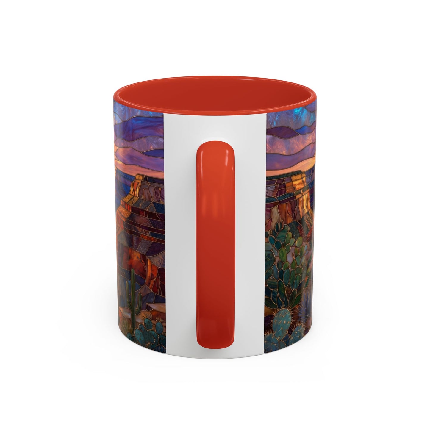 Stained Glass Grand Canyon Mug, Southwest Landscape Coffee Cup, Sunset Canyon Art Mug, Nature Gift For Hikers, Colorful Scenic Grand Canyon Illustration