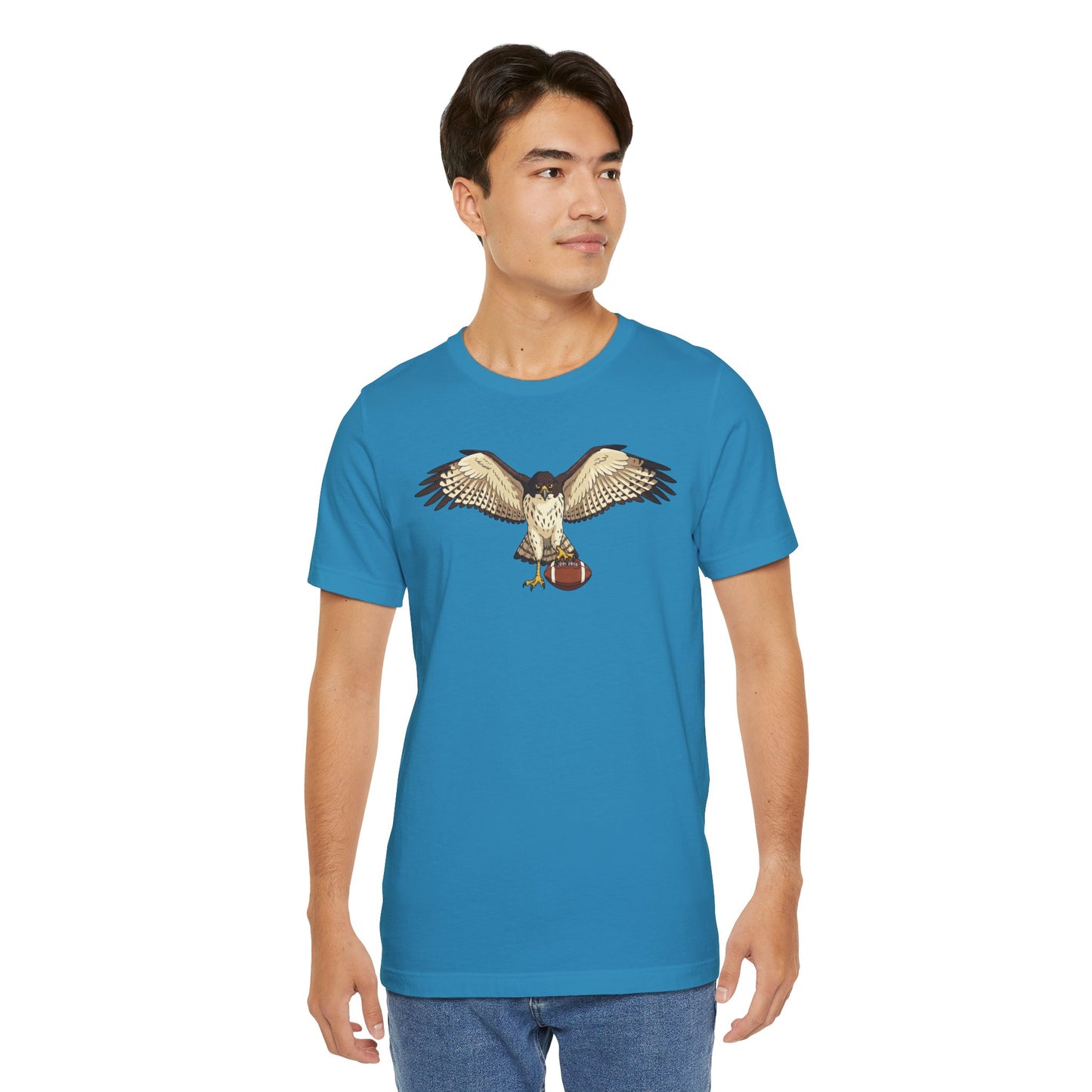 Hawk Football Shirt, Hawk Holding Football T Shirt, Football Mascot Tee, Bird Of Prey Shirt, Sports Fan Gift, Game Day Hawk Tee
