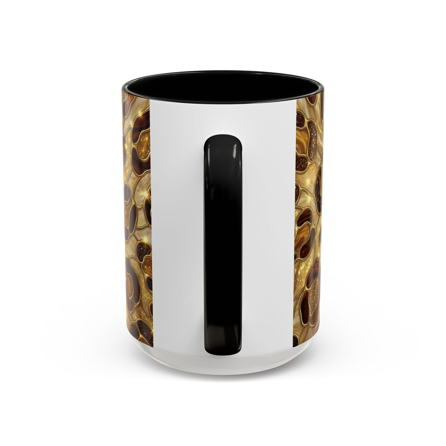 Stained Glass Leopard Print Mug, Gold Cheetah Coffee Cup, Luxury Animal Print Gift, Glam Mosaic Tea Mug, Trendy Desk Decor For Her Gifts