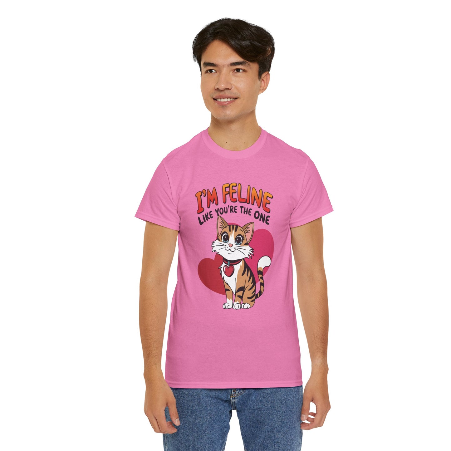 I’m Feline Like You’re The One Shirt, Cute Cat Valentine Tee, Funny Cat Love Graphic TShirt, Romantic Gift For Her Him, Cat Pun Shirt
