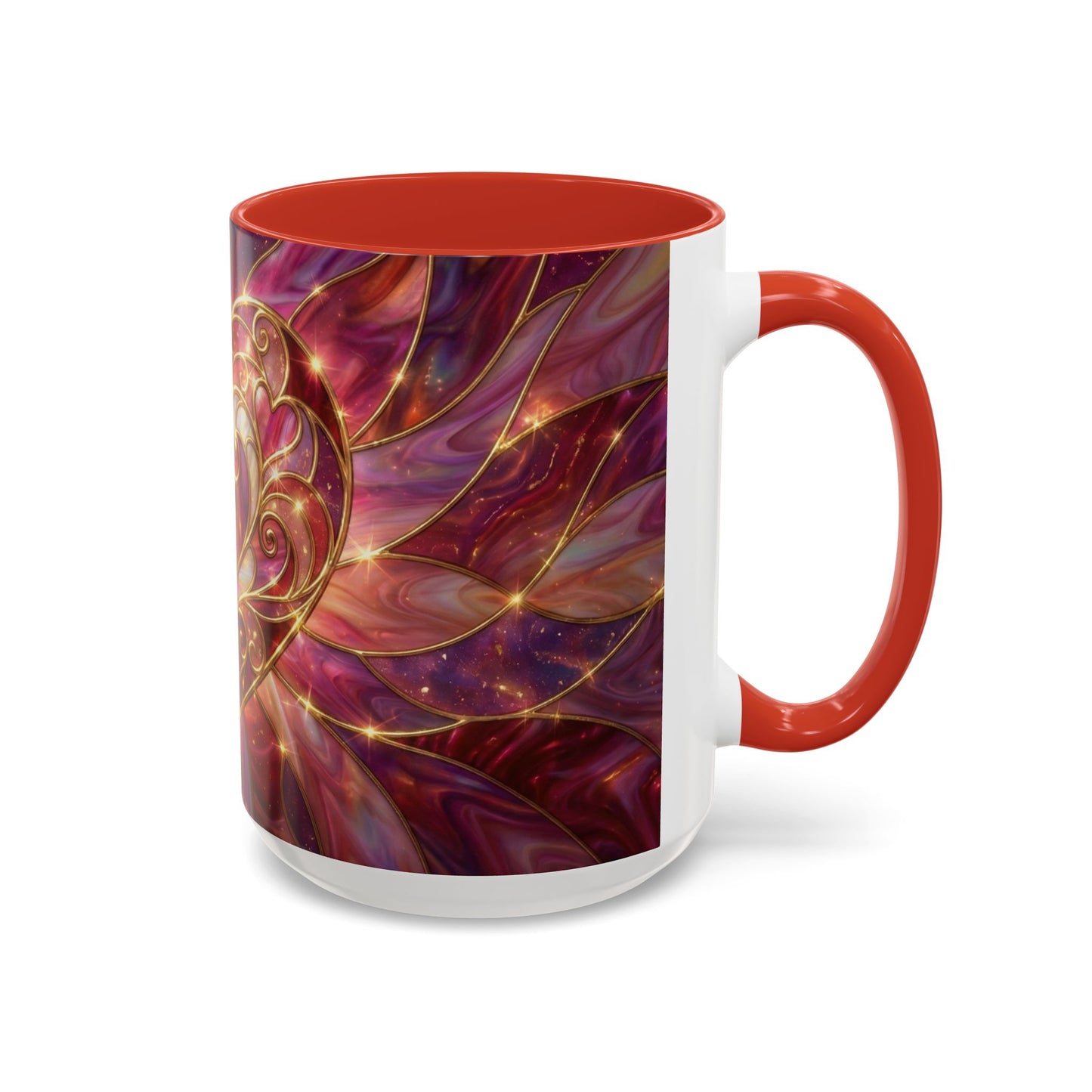 Stained Glass Heart Mug, Romantic Coffee Mug, Valentine Gift Mug, Love Heart Cup, Pink Aesthetic Mug, Anniversary Gift For Her