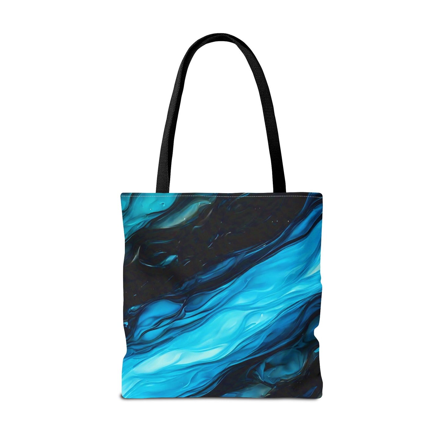 Blue Abstract Swirl Tote Bag – Fluid Art Style Reusable Shopping Bag, Modern Artistic Everyday Carry, Eco-Friendly Gift for Art Lovers