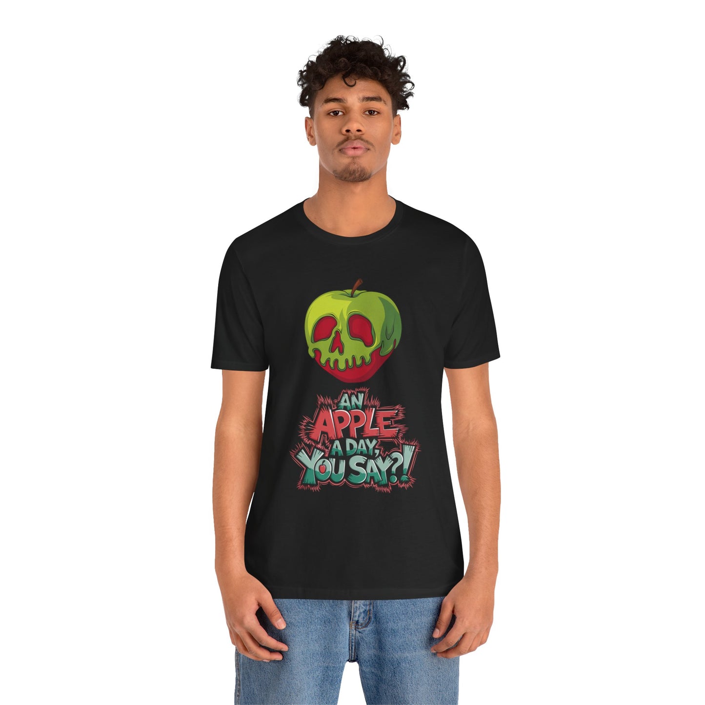 Funny Apple Skull Shirt – An Apple A Day You Say? – Grunge Fruit Tee – Y2K Nostalgia T‑Shirt – Gift for Fruit Lovers