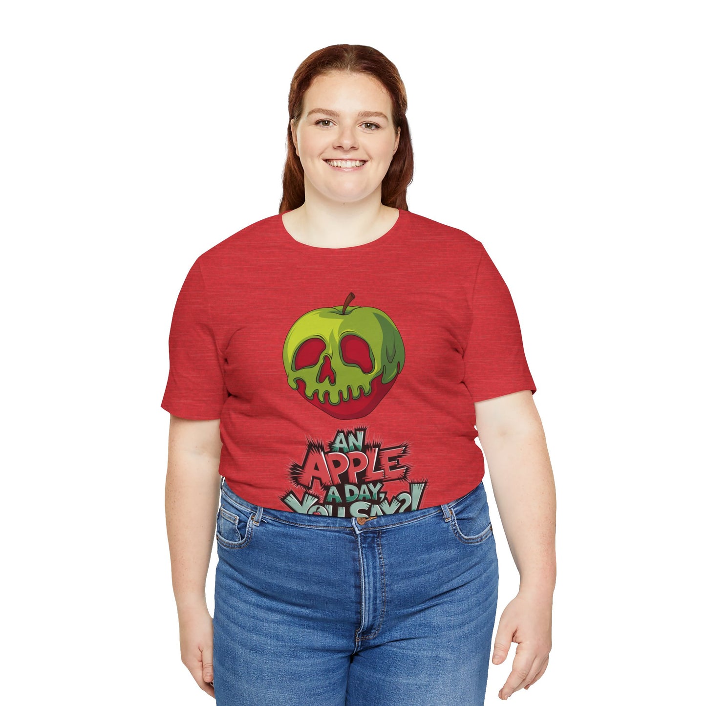 Funny Apple Skull Shirt – An Apple A Day You Say? – Grunge Fruit Tee – Y2K Nostalgia T‑Shirt – Gift for Fruit Lovers