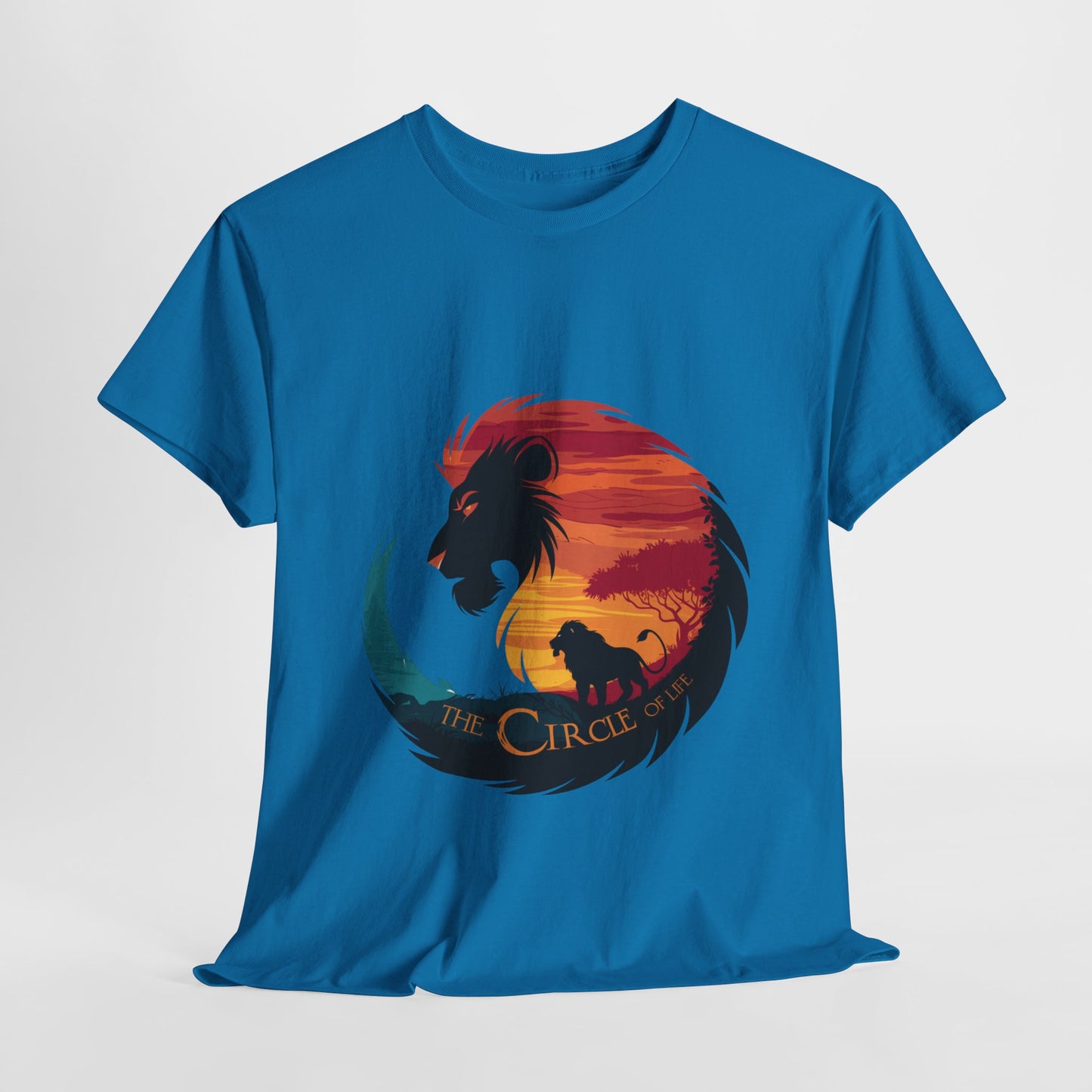 The Circle of Life Lion Shirt – Sunset Safari Wildlife Graphic Tee – Inspirational Nature T-Shirt for Animal Lovers & Adventure Fans