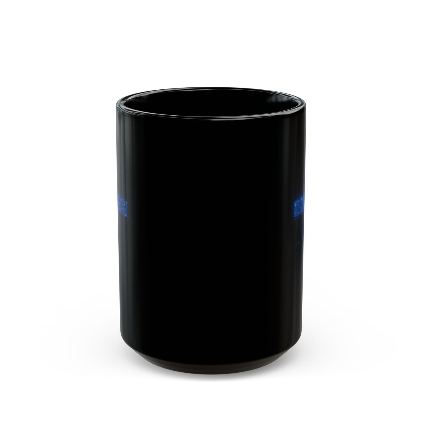 Celestial Cross Mug – Blue Starry Christian Coffee Cup – Faith Based Black Ceramic Mug with Cosmic Cross Design | Religious Gift Idea