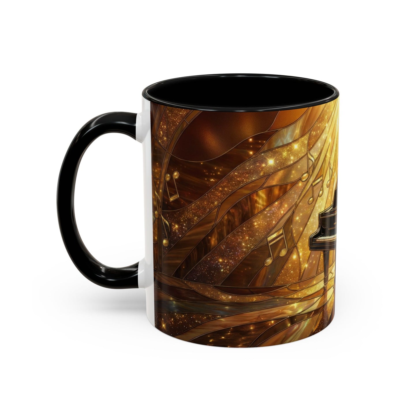 Stained Glass Piano Mug, Grand Piano Coffee Mug, Music Lover Gift Mug, Musician Art Mug, Classical Music Gift, Piano Lover Cup