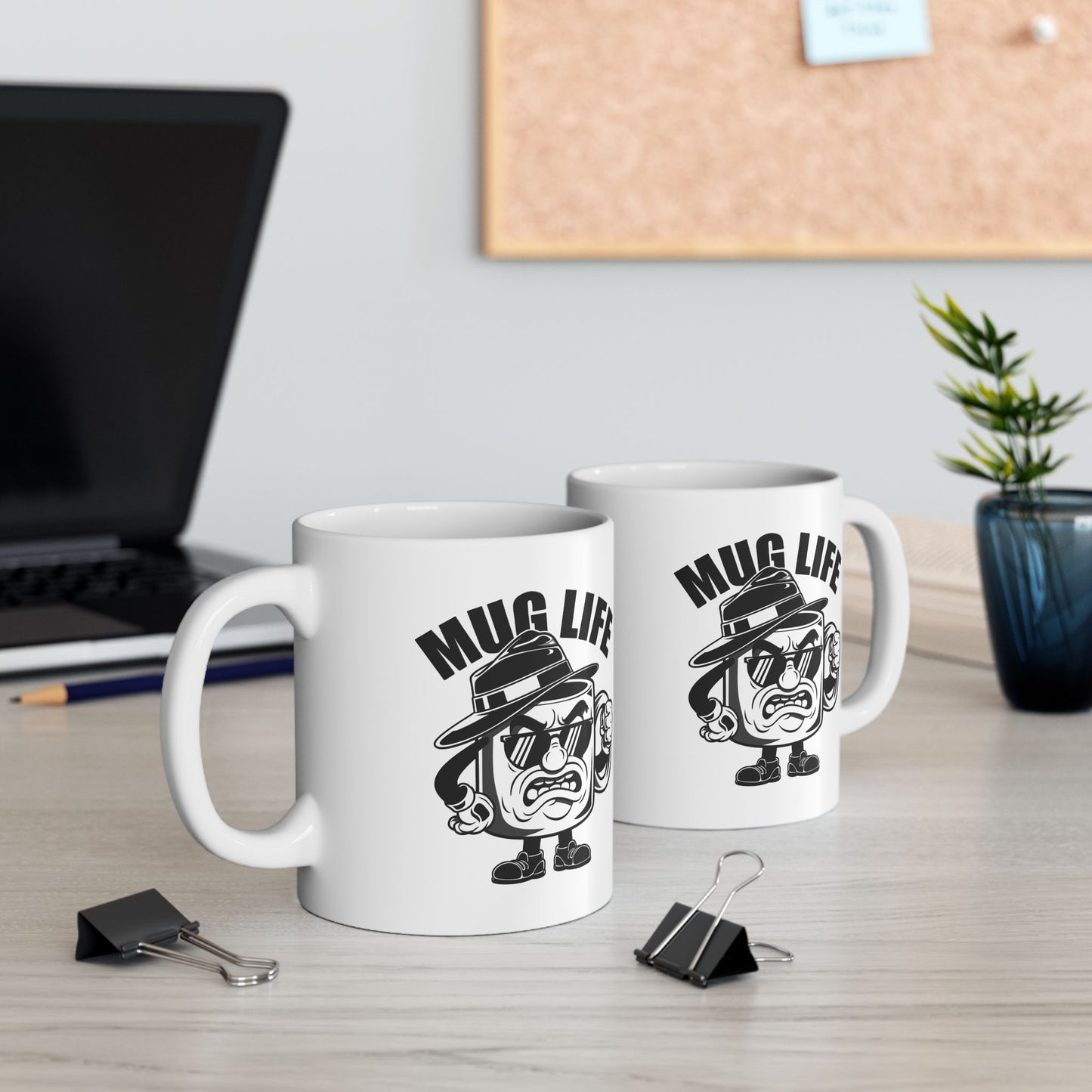 Funny “Mug Life” Coffee Mug 11 oz or 15 oz Ceramic – Humorous Mug Life Gift for Coffee Lovers, Tea Fans, Sarcastic Quote Mug