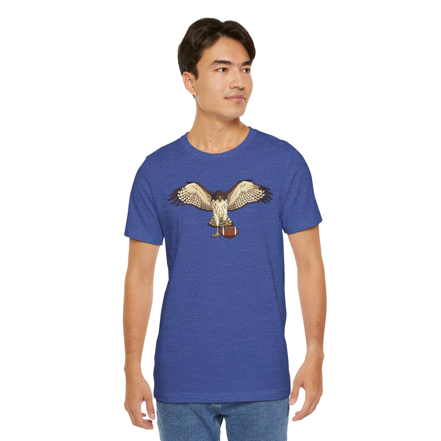 Hawk Football Shirt, Hawk Holding Football T Shirt, Football Mascot Tee, Bird Of Prey Shirt, Sports Fan Gift, Game Day Hawk Tee