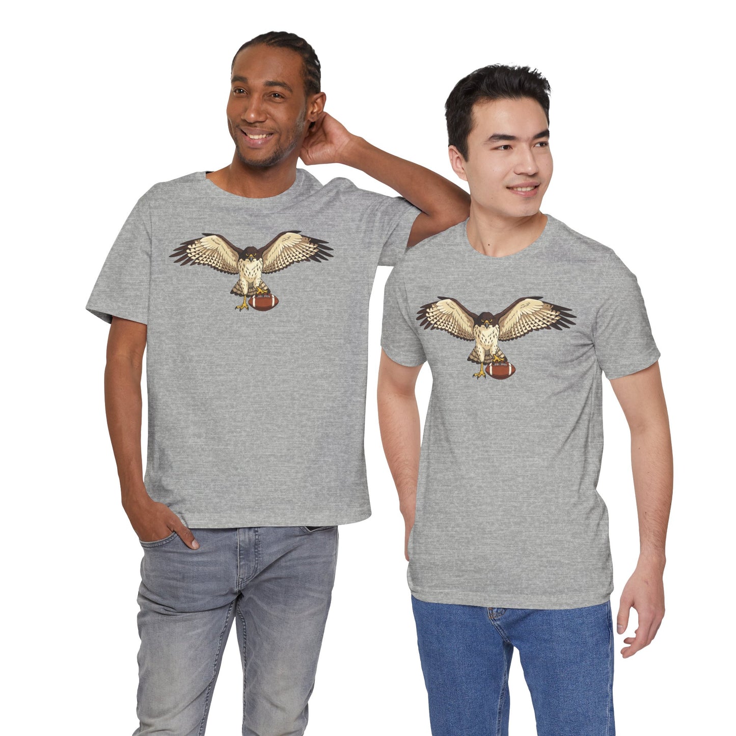 Hawk Football Shirt, Hawk Holding Football T Shirt, Football Mascot Tee, Bird Of Prey Shirt, Sports Fan Gift, Game Day Hawk Tee