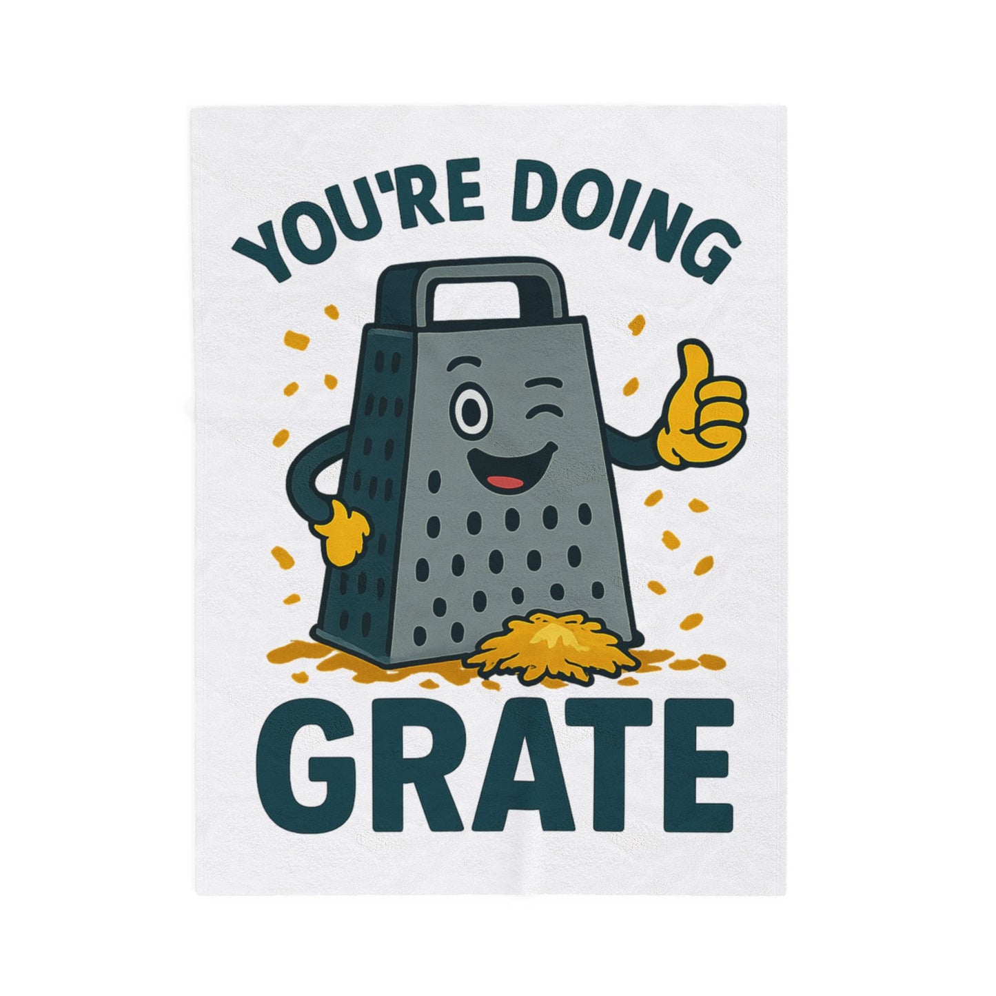 Funny "You're Doing Grate" Blanket – Cute Pun Fleece Throw for Cozy Comfort | Gift for Foodies, Friends & Cheese Lovers