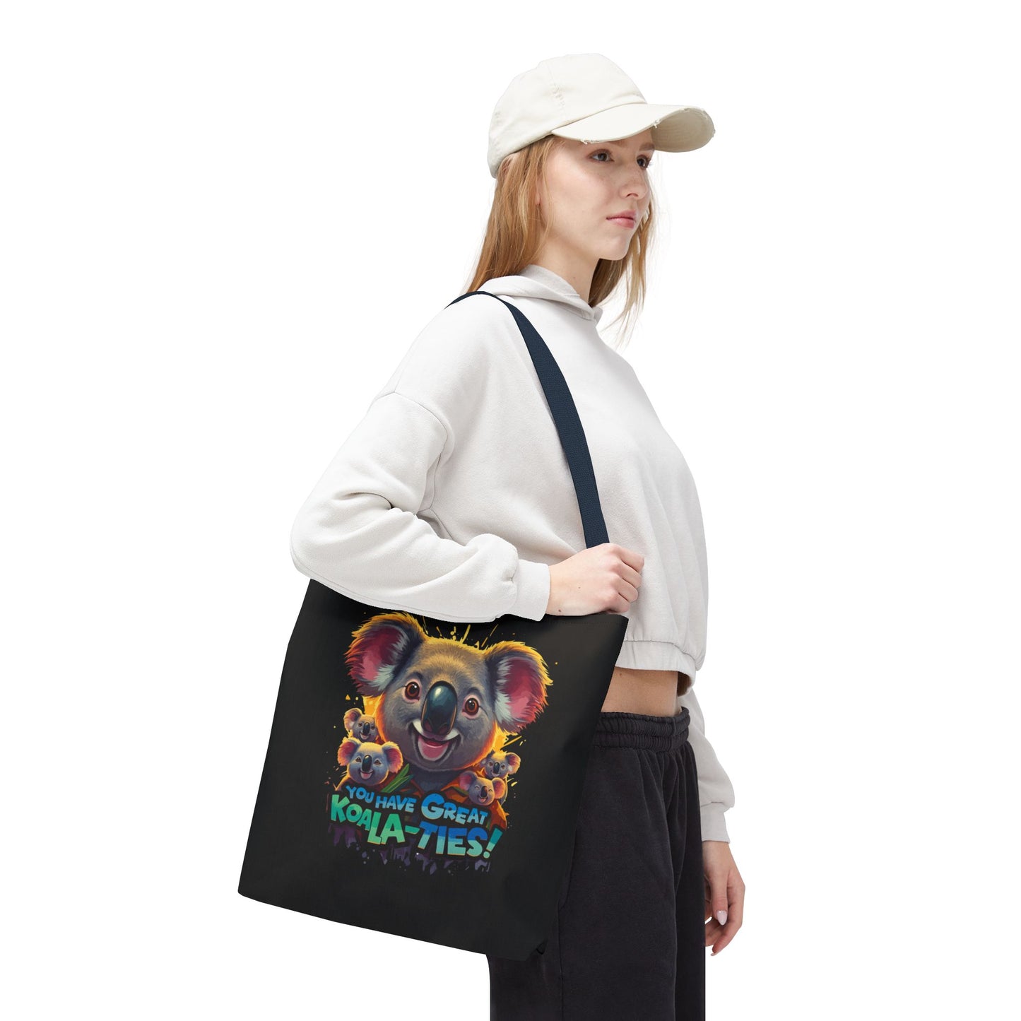 Koala Tote Bag – Funny Animal Pun Bag with Cute Koala Design – Reusable Grocery, Beach, or Everyday Carry Bag – Gift for Koala Lovers