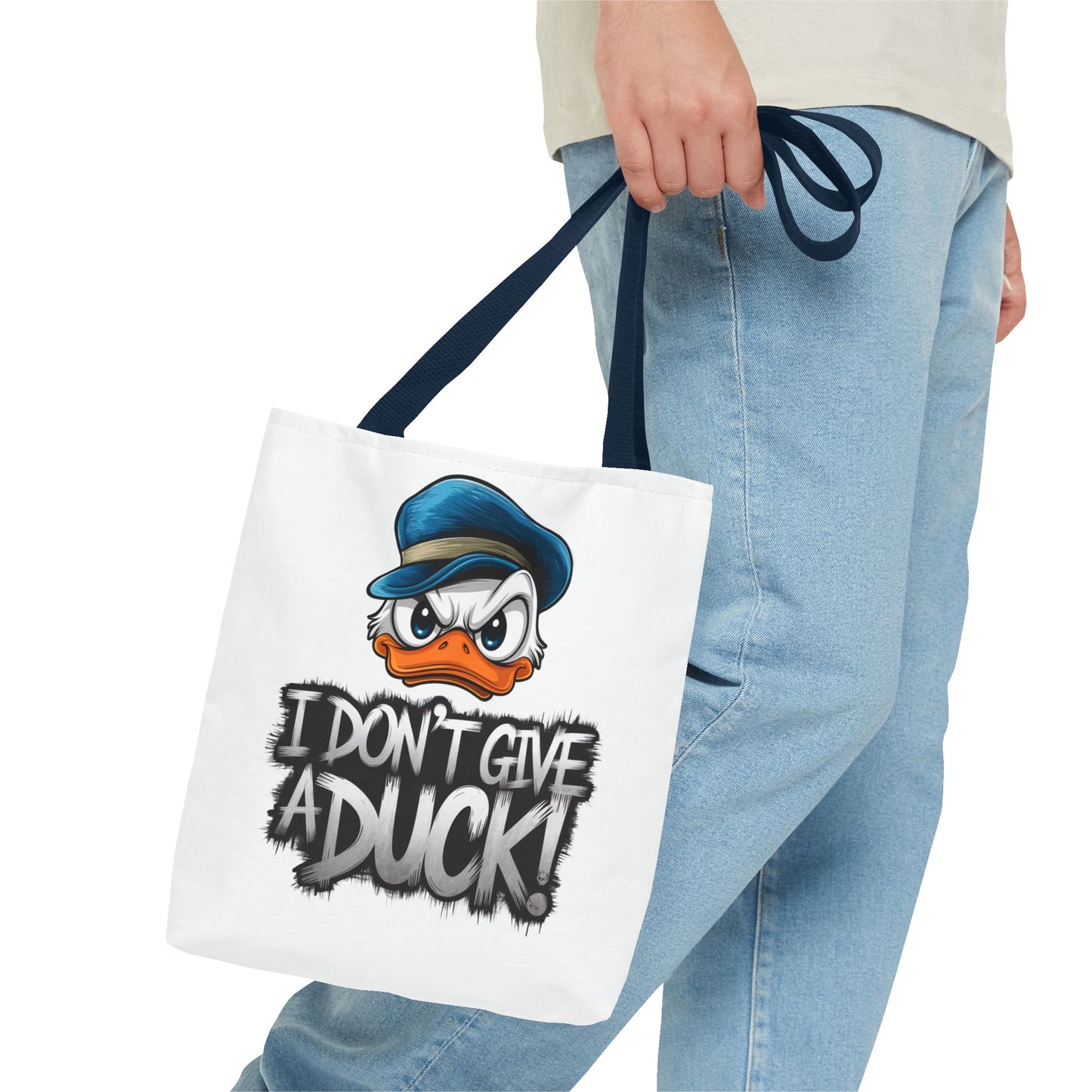 Funny Grumpy Duck Tote Bag | I Don’t Give A Duck Canvas Tote | Eco Reusable Cotton Gift Tote | Cute Animal Humor Market Bag