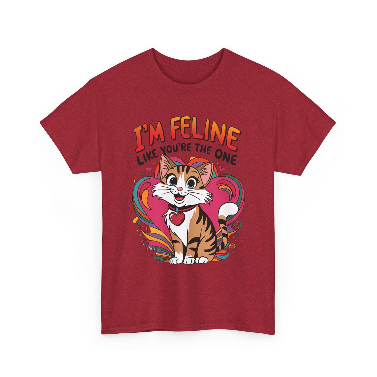 Valentines Cat Tee - Unisex Heavy Cotton