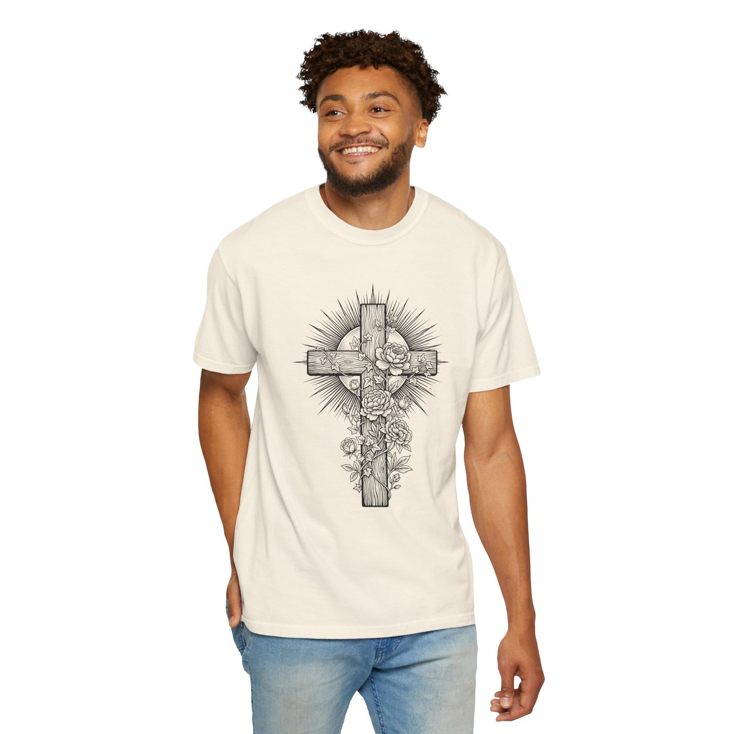 Christian Floral Cross Shirt, Boho Faith T-Shirt, Religious Botanical Tee, Wildflower Jesus Shirt, Easter Apparel, Christian Gifts