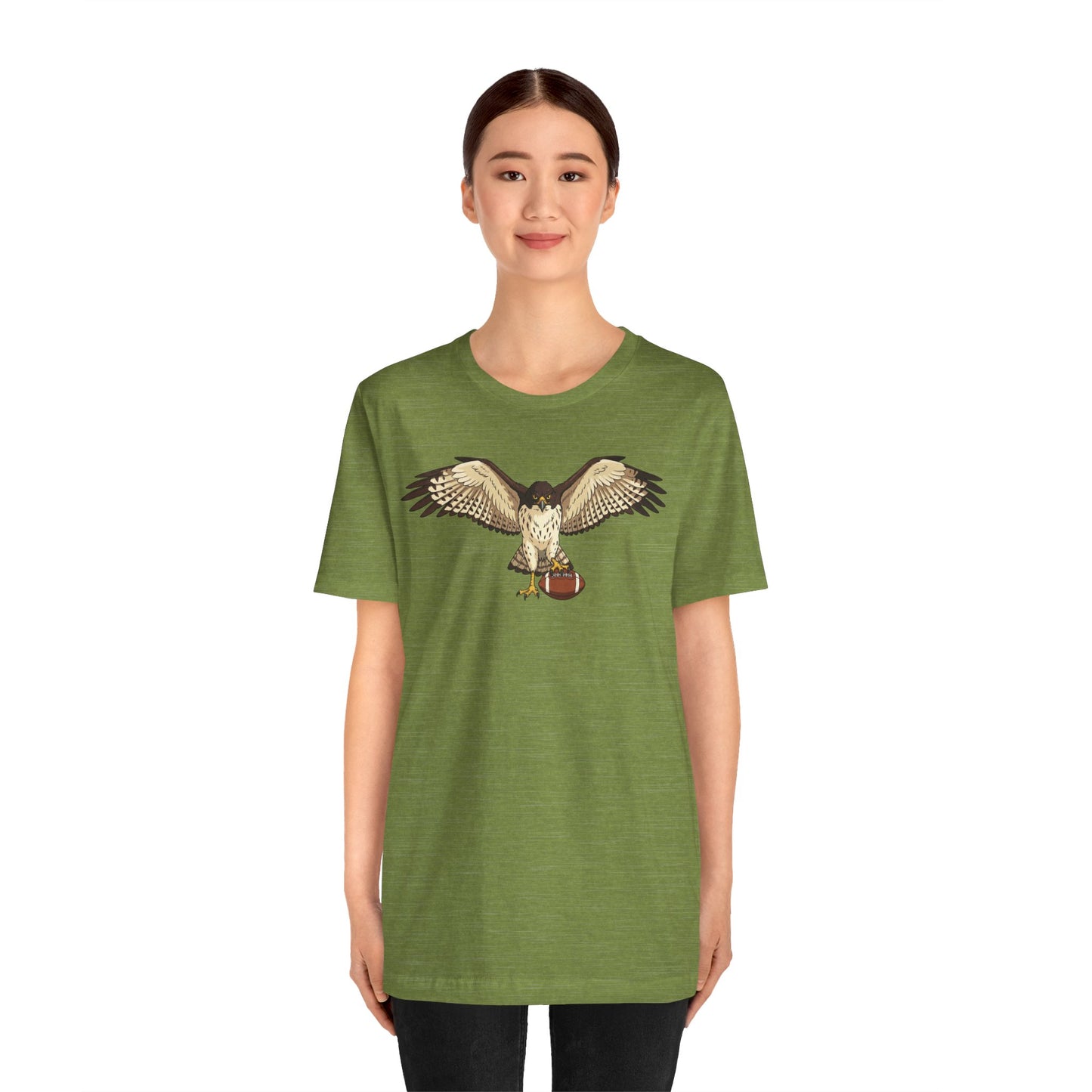 Hawk Football Shirt, Hawk Holding Football T Shirt, Football Mascot Tee, Bird Of Prey Shirt, Sports Fan Gift, Game Day Hawk Tee