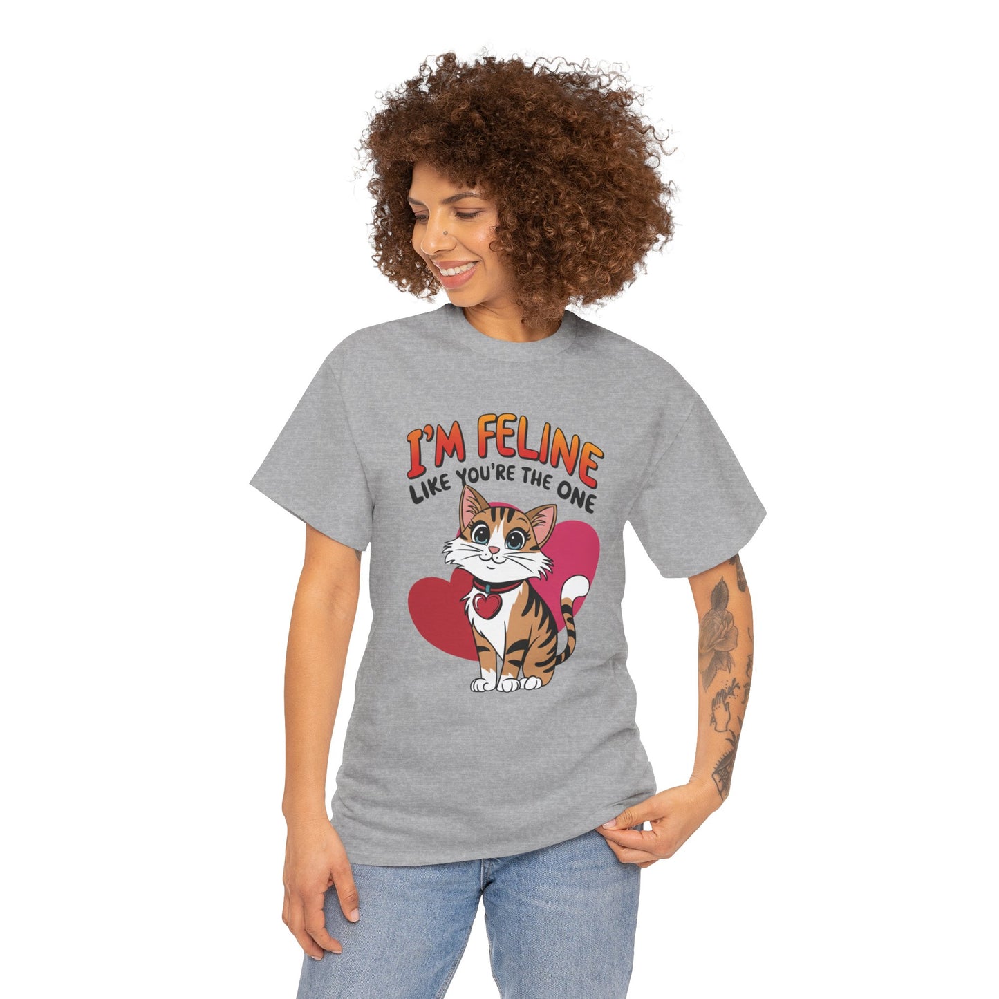 I’m Feline Like You’re The One Shirt, Cute Cat Valentine Tee, Funny Cat Love Graphic TShirt, Romantic Gift For Her Him, Cat Pun Shirt
