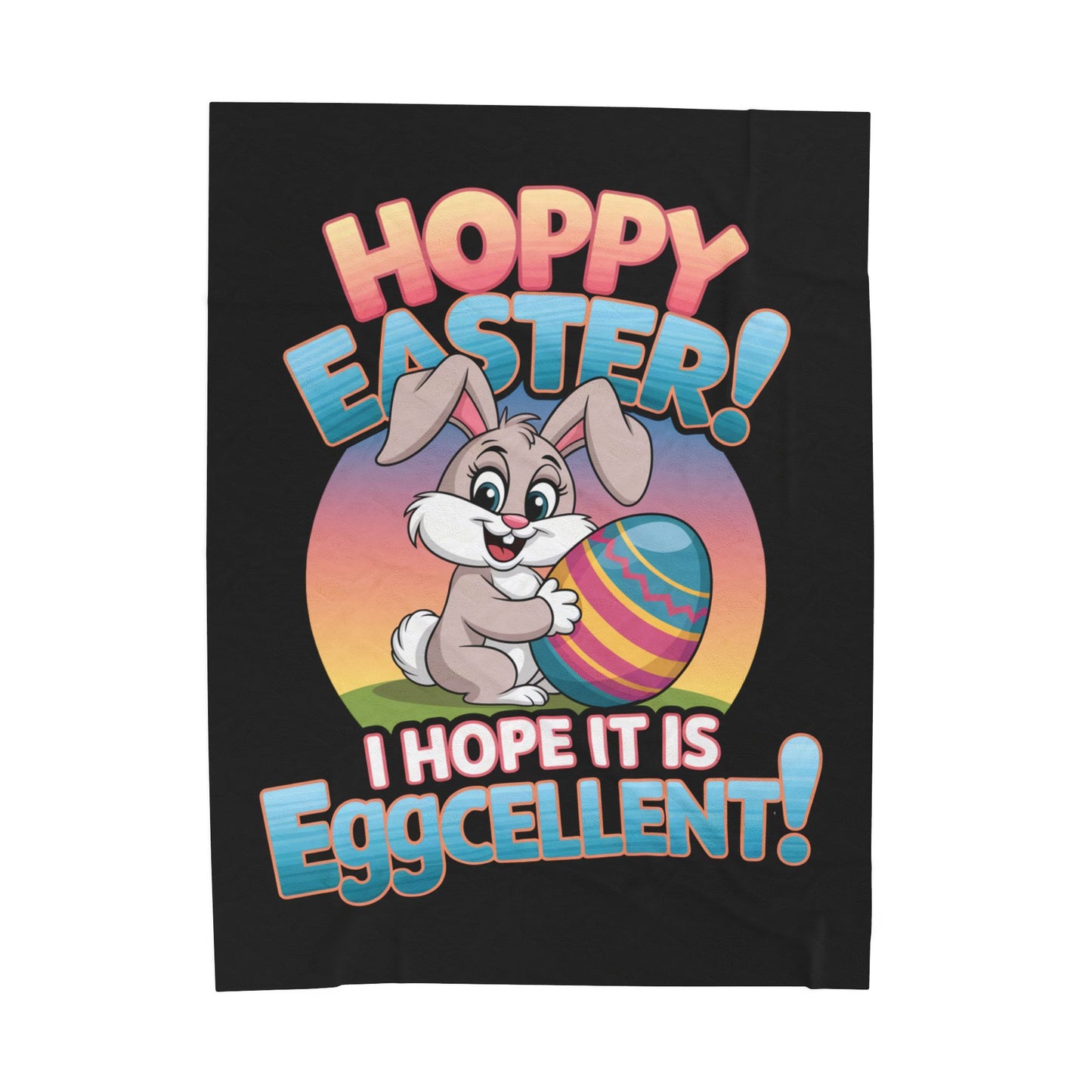 Happy Easter Plush Blanket Easter Decor Easter Bunny Throw Bunny Decoration