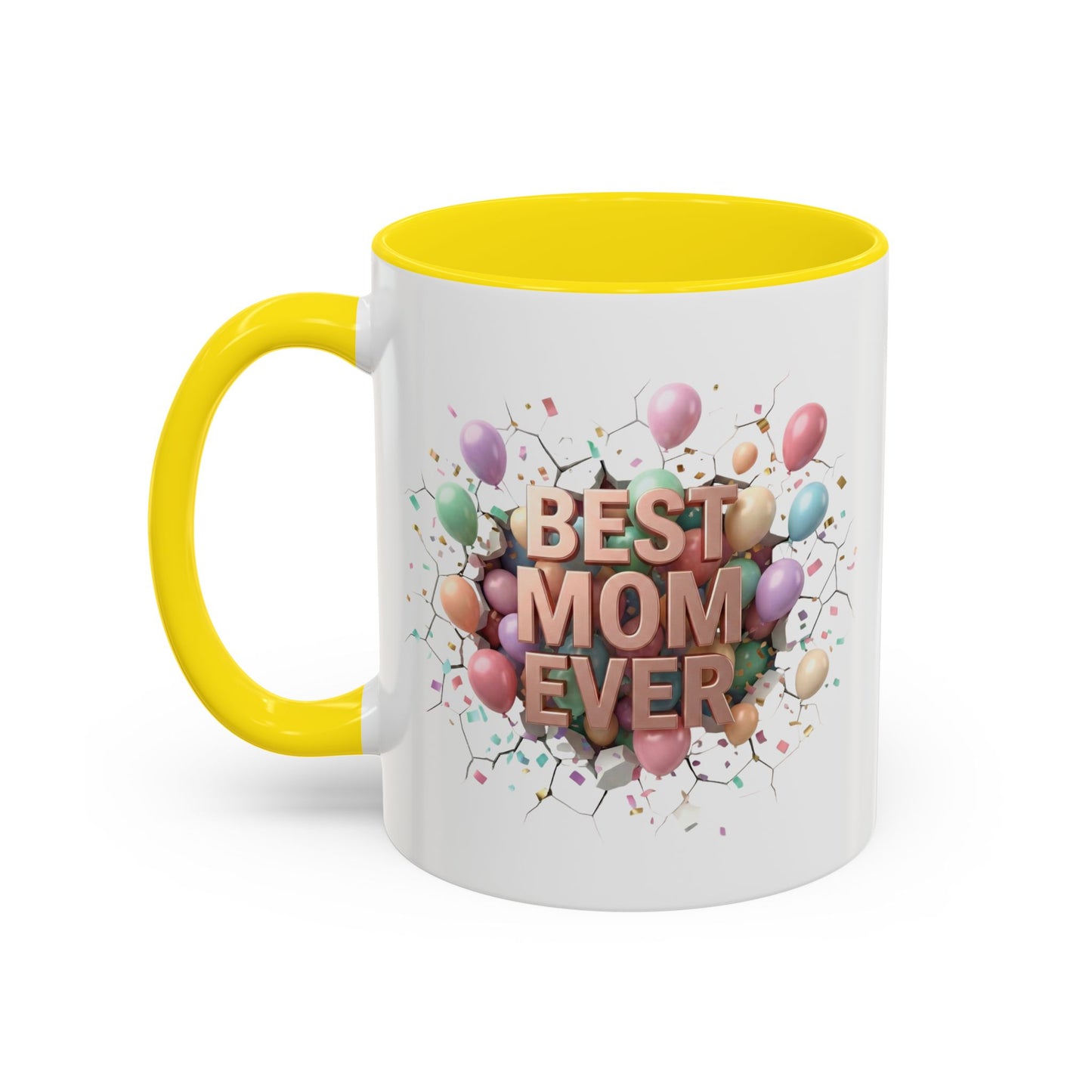 Personalized Mom Mug, Best Mom Ever Gift, Custom Name Coffee Cup, 3D Balloon Design, Mothers Day Gift, New Mom Gift 2025, Custom Mug