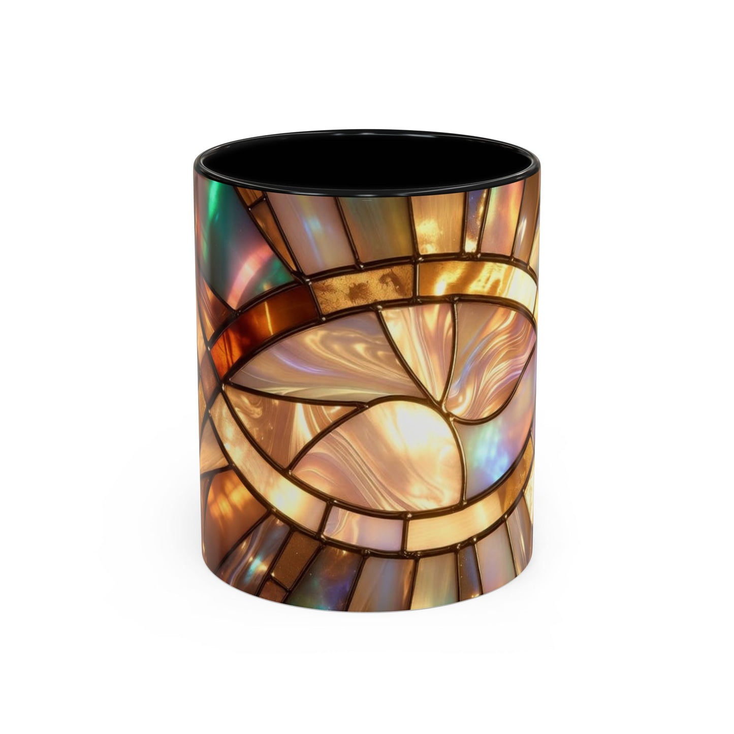 Stained Glass Ichthys Mug, Jesus Fish Christian Coffee Cup, Religious Art Mug, Faith Gift For Women, Inspirational Stained Glass Christian Symbol Design
