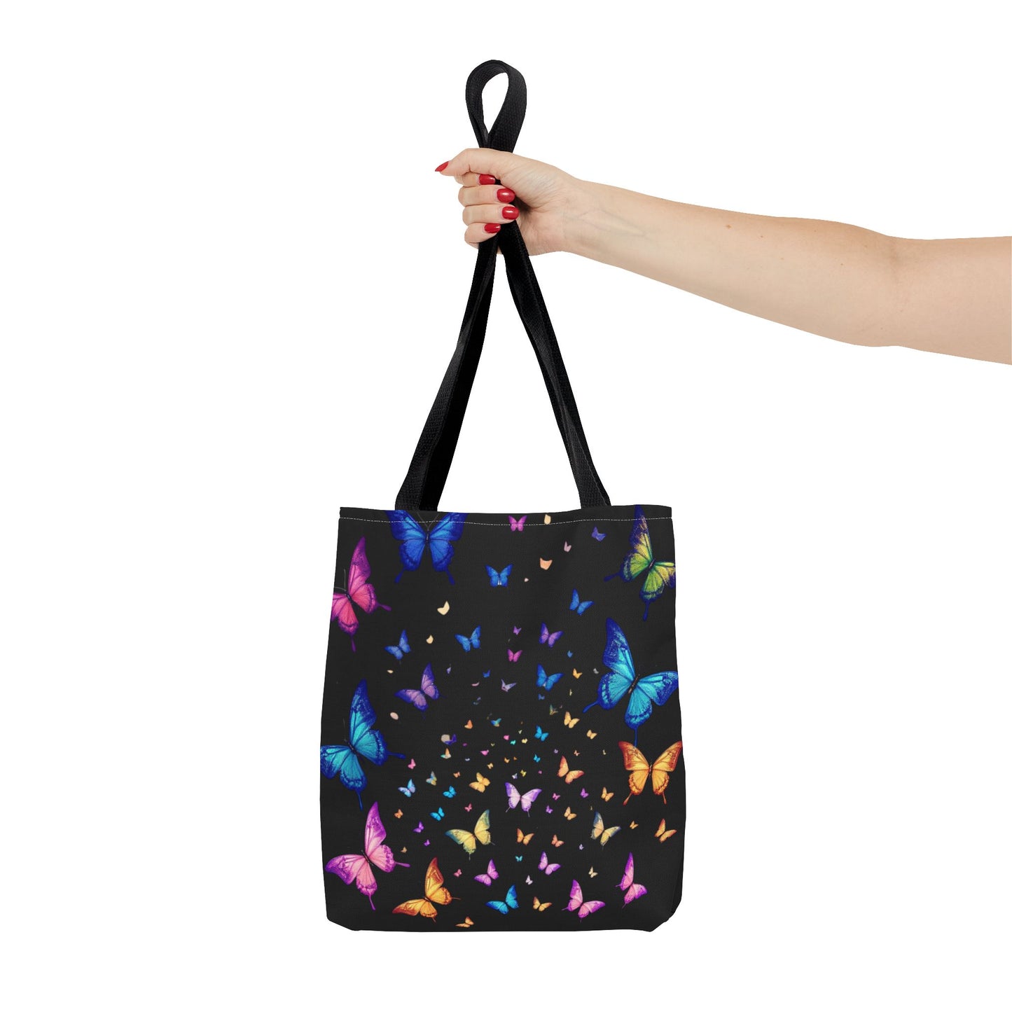Butterfly Swarm Tote Bag – Colorful Rainbow Butterfly Tote, Aesthetic Canvas Bag, Nature-Inspired Gift, Magical Reusable Eco Purse