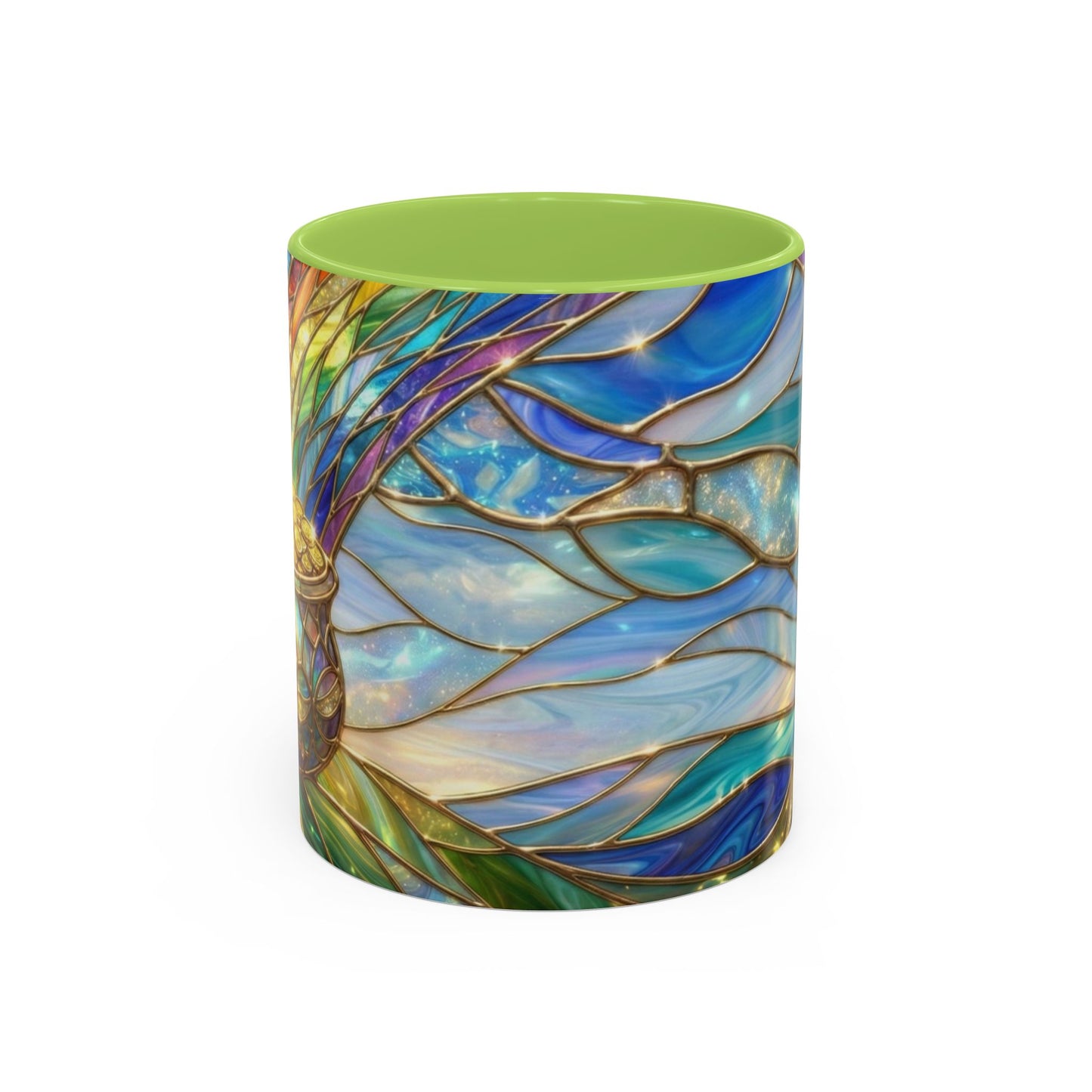 Stained Glass Rainbow Mug, Pot Of Gold Coffee Cup, St Patricks Day Gift, Magical Fantasy Tea Cup, Lucky Irish Leprechaun, Colorful Art