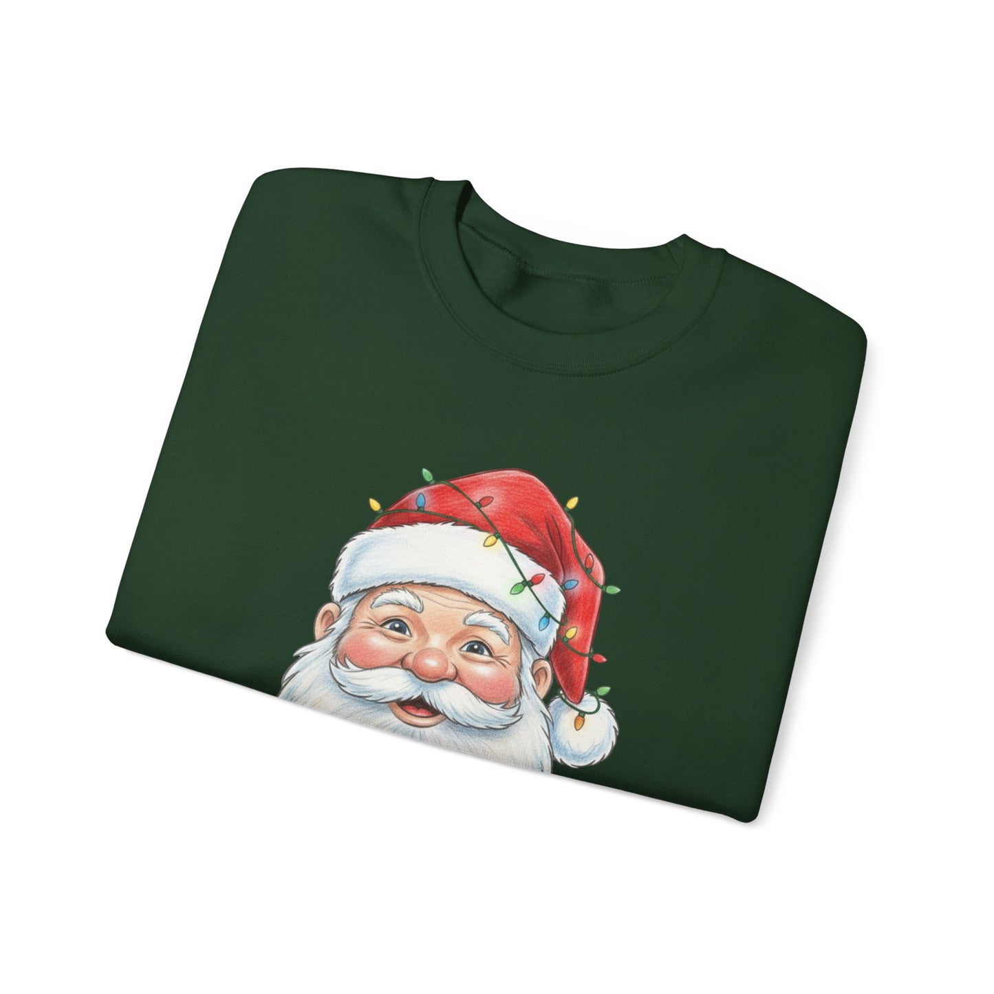 Santa Claus Christmas Sweatshirt, Vintage Santa Crewneck, Holiday Santa Face Sweater, Cute Christmas Lights Santa Shirt, Funny Xmas Sweatshirt