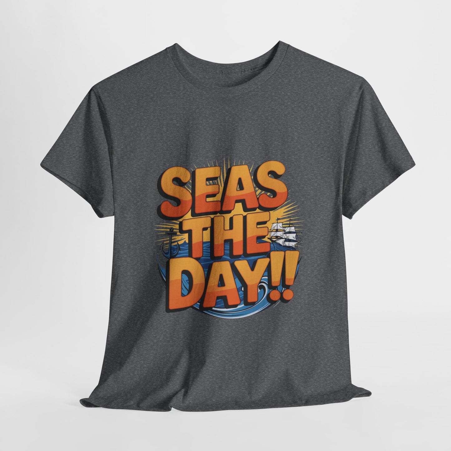 Seas The Day!! Tee • Ocean Pun Graphic Shirt • Comfort Colors Unisex Beachy Vibes • Nautical Aesthetic • Gift for Sea Lovers & Summer Vacays