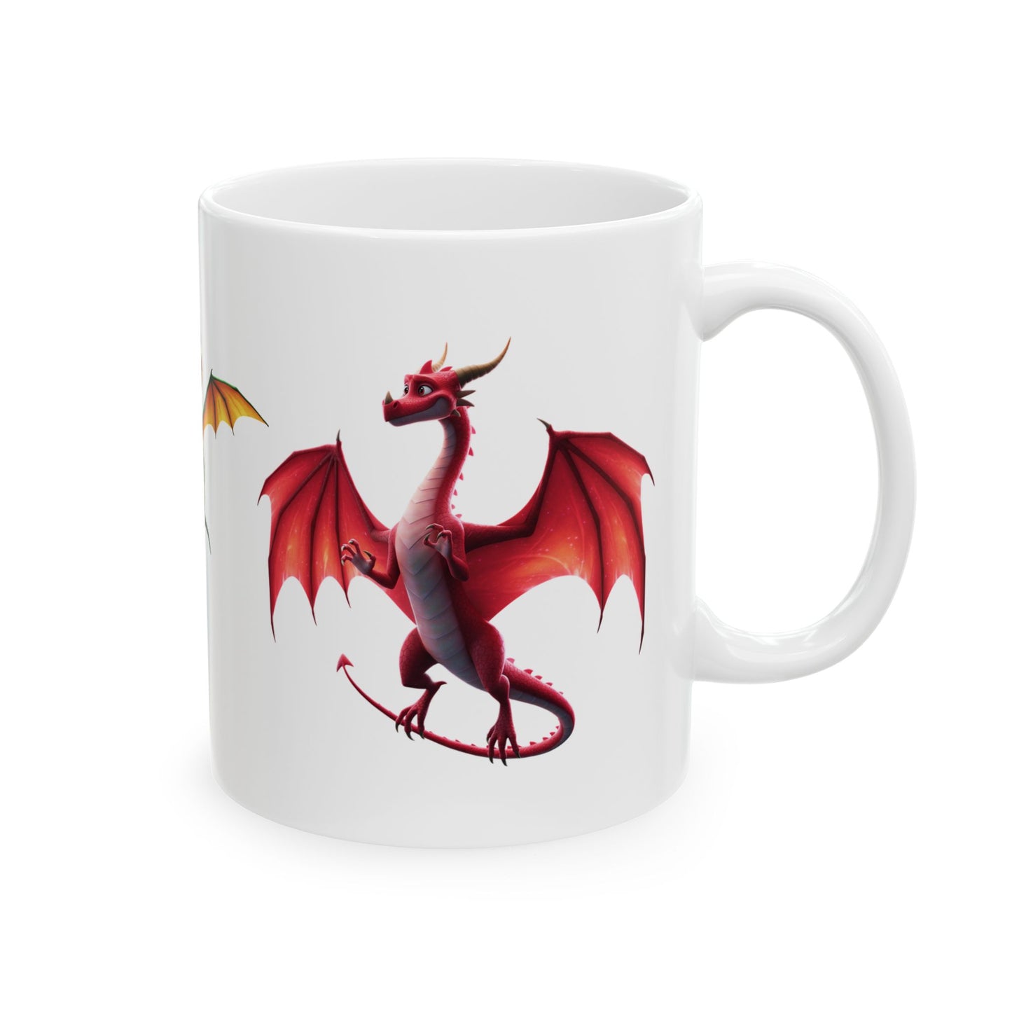 Colorful Dragon Mug | Fantasy Coffee Cup | Cute Dragon Gift for Kids & Adults | Gamer, DnD, Magic Lover Mug | Unique Creature Art