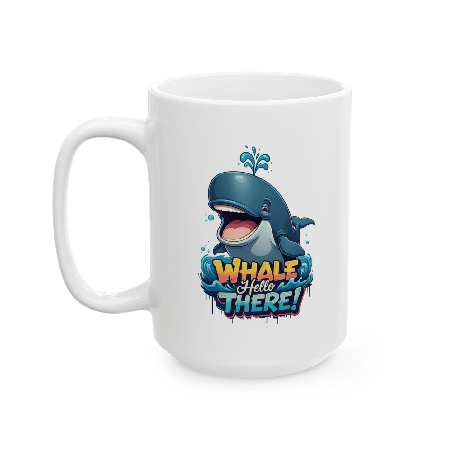 Whale Hello There Mug – Cute Ocean Whale Cartoon Coffee Tea Cup – Funny Pun Design – Nature Animal Lover Gift – Cottagecore Aesthetic Mug