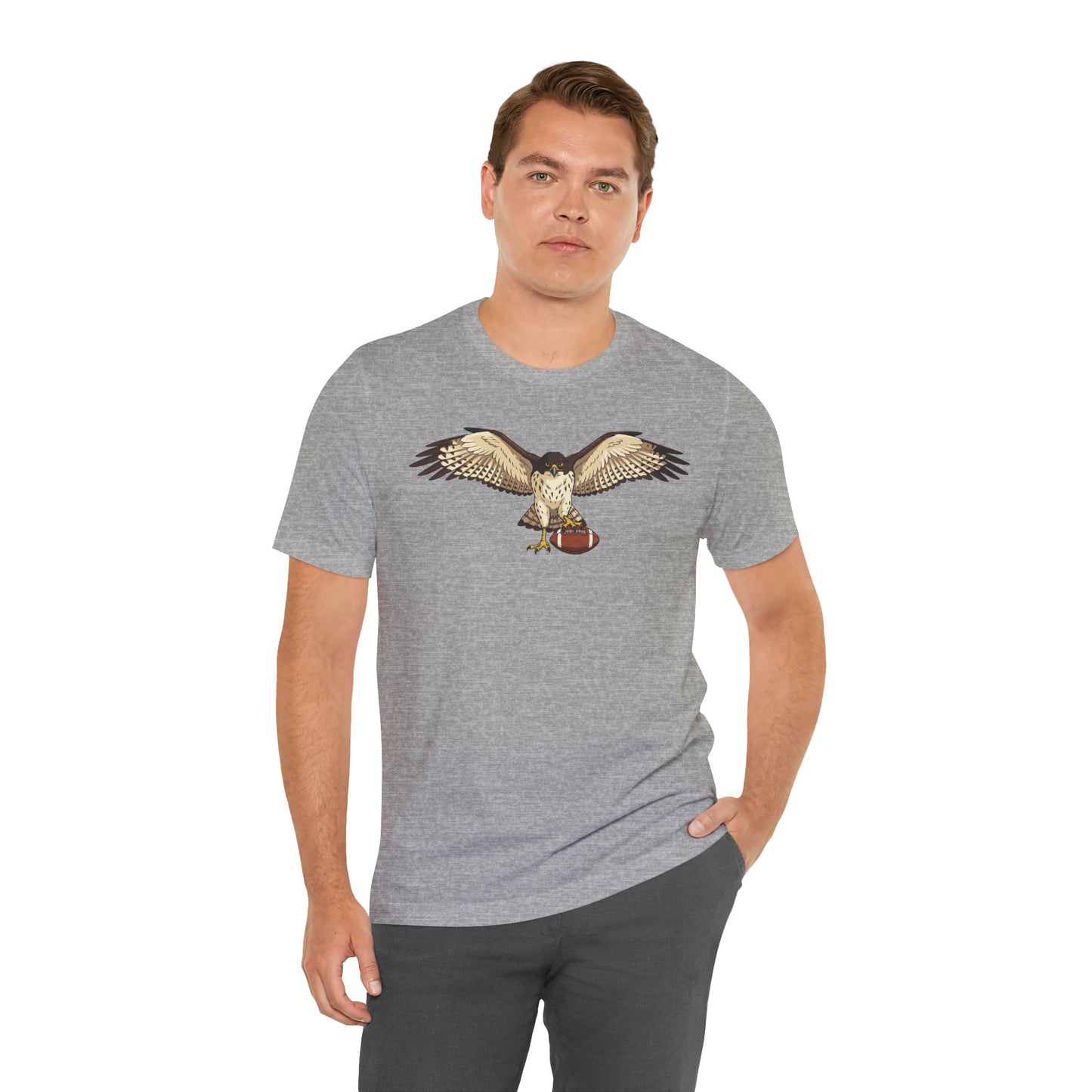 Hawk Football Shirt, Hawk Holding Football T Shirt, Football Mascot Tee, Bird Of Prey Shirt, Sports Fan Gift, Game Day Hawk Tee