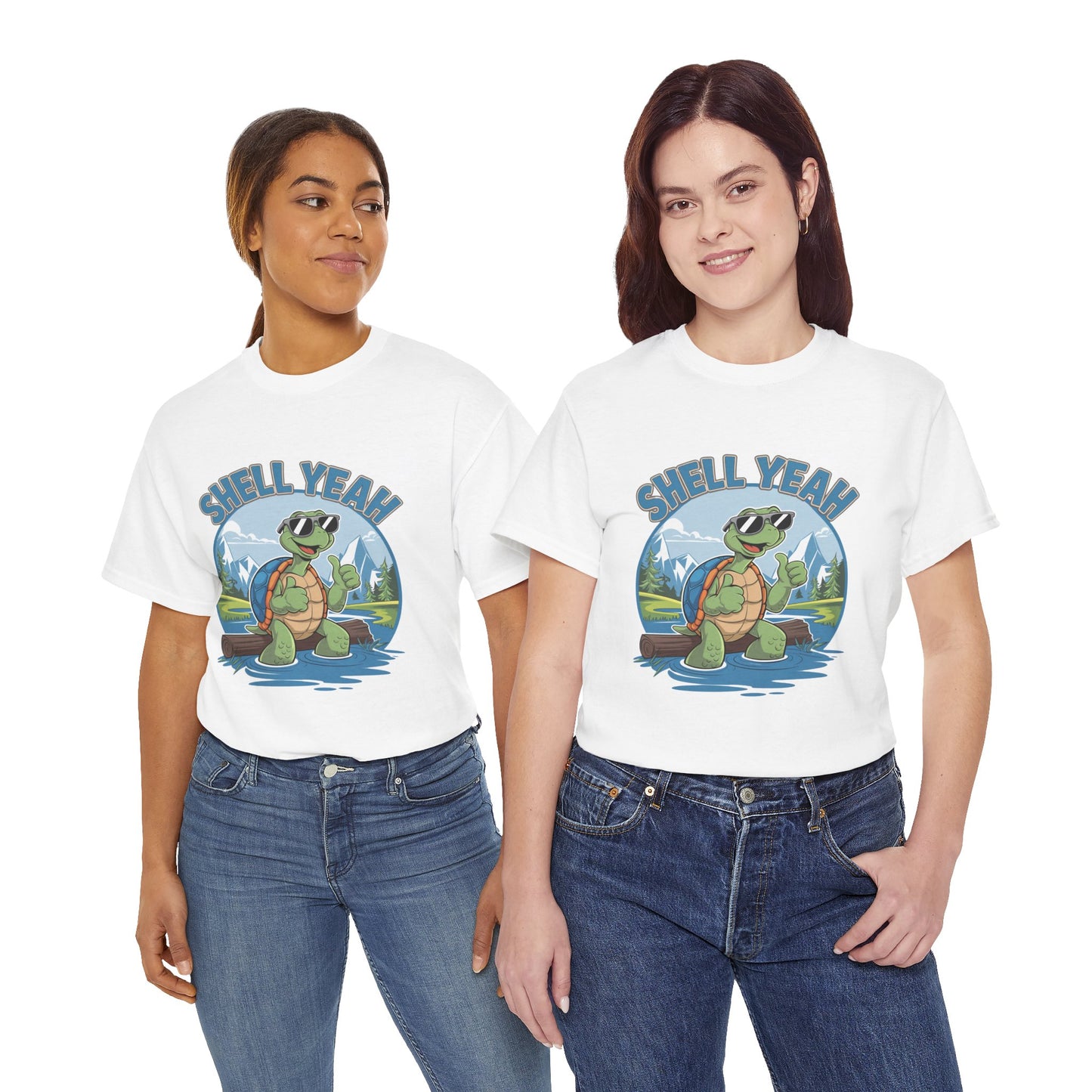 SHELL YEAH Turtle T-Shirt | Funny Cute Turtle Nature Graphic Tee | Handmade Animal Lover Gift | Eco Outdoor Adventure Shirt