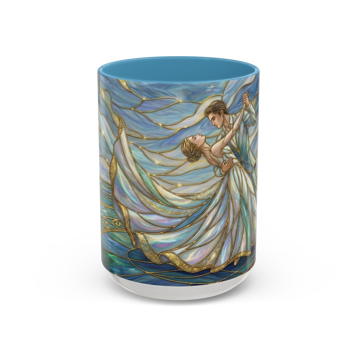 Stained Glass Mug, Dancing Couple Coffee Cup, Romantic Anniversary Gift, Ballroom Dancer Tea Cup, Wedding Present For Couple, Art Mug