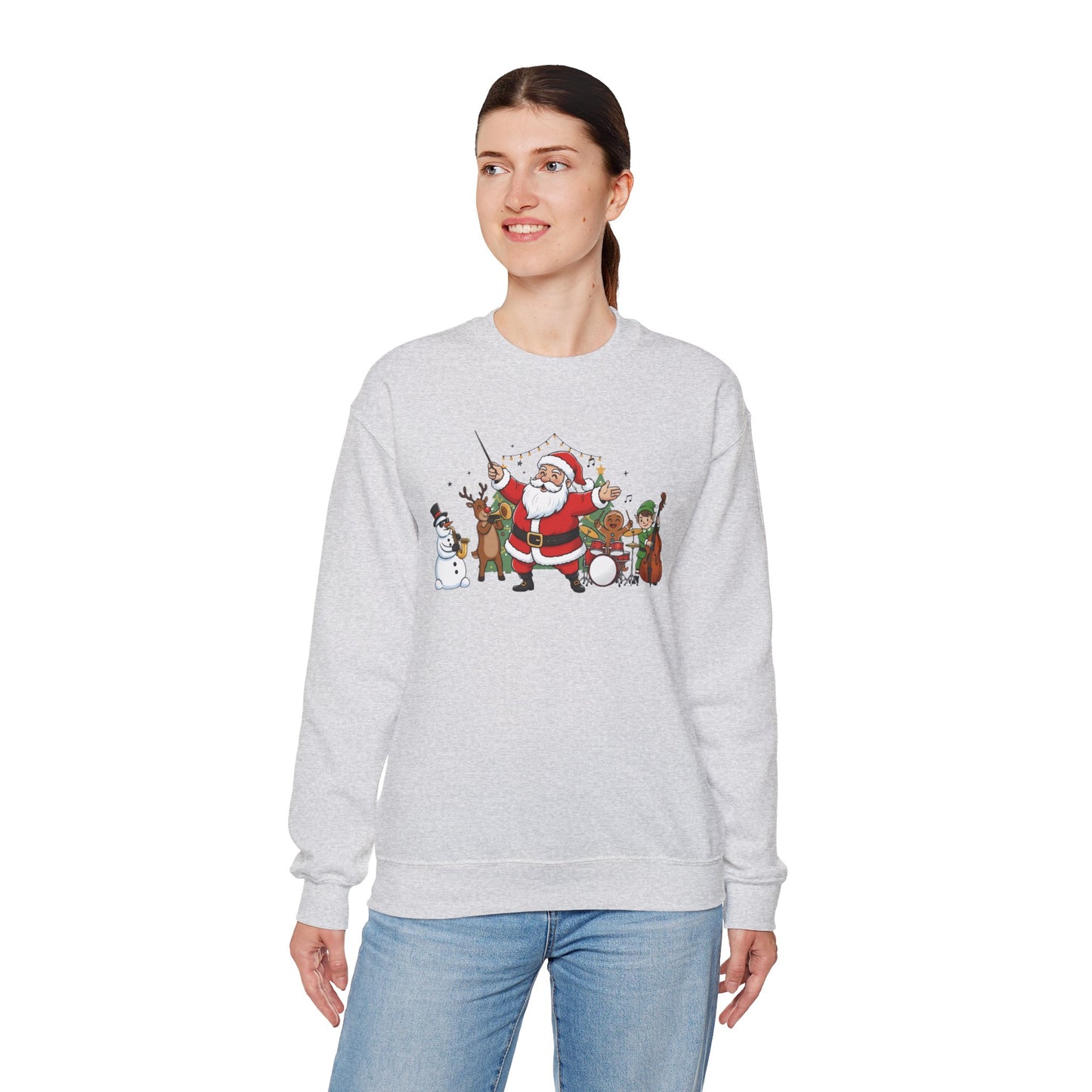 Santa’s Christmas Band Sweatshirt | Funny Holiday Crewneck | Festive Unisex Christmas Sweater | Cozy Winter Gift
