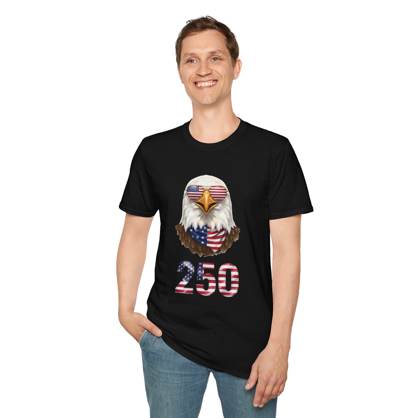 America 250 Eagle Shirt, Patriotic Bald Eagle Tee, USA Flag Sunglasses Shirt, 250th Anniversary Tee, 4th of July Shirt, American Pride Tee
