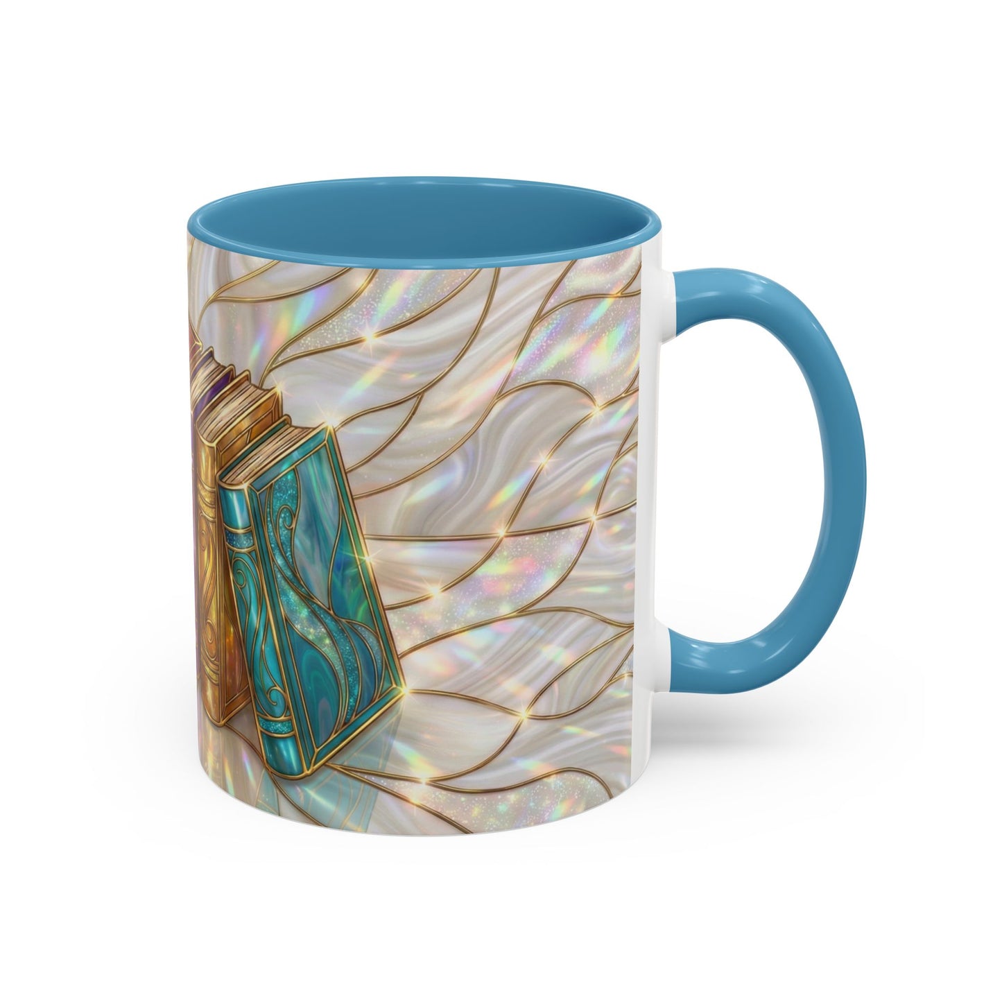 Book Lover Coffee Mug, Stained Glass Books Mug, Reading Gift For Bookworms, Library Aesthetic Mug, Booktok Mug, Ceramic Coffee Cup
