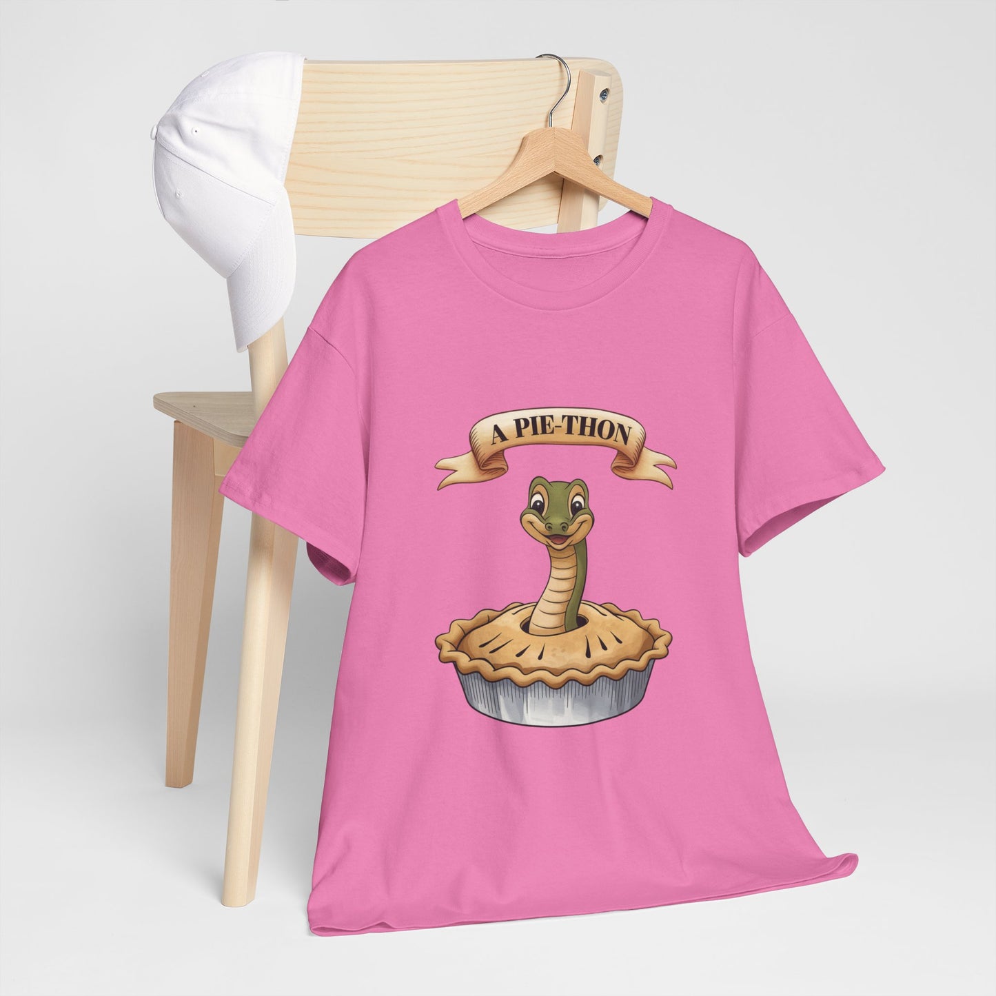 A Pie-Thon Funny Snake Pun Shirt – Cute Animal Joke T-Shirt – Quirky Graphic Tee for Pun Lovers, Reptile Fans, and Unique Gift Ideas
