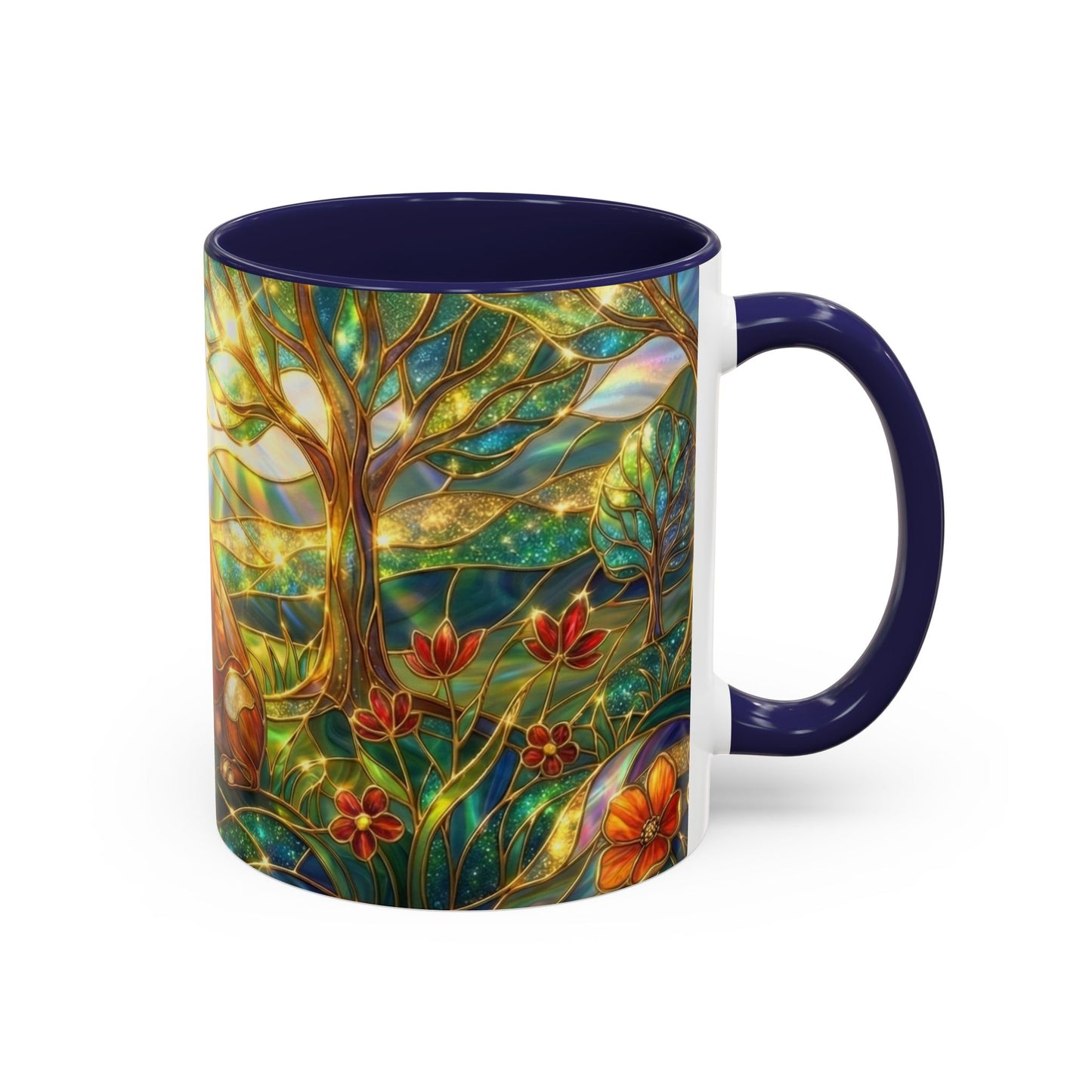 Stained Glass French Bulldog Mug, Frenchie Dog Coffee Mug, Dog Lover Gift Cup, Colorful Art Nouveau Dog Mug, Pet Lover Gift